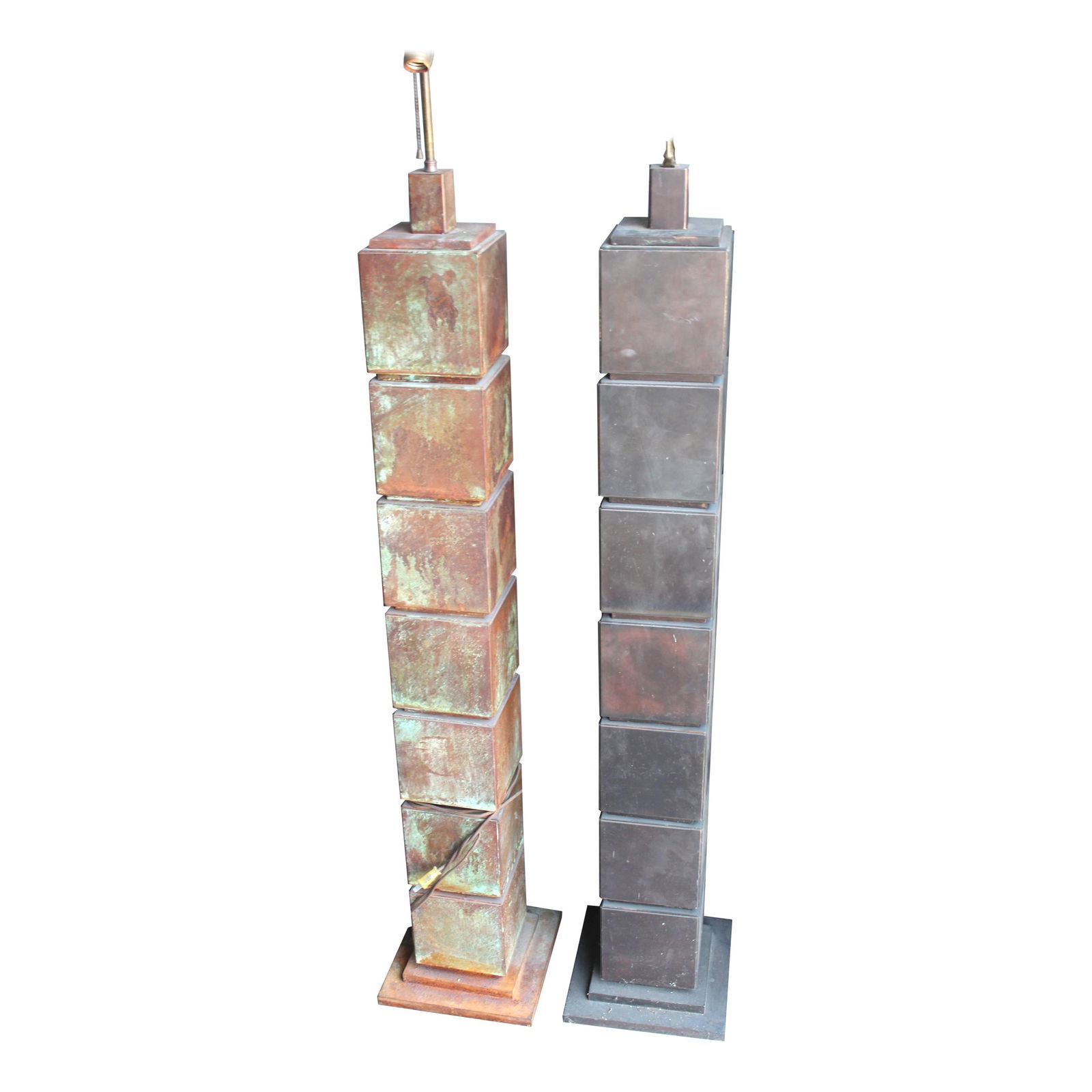 Deco/Modern Steel block Floor Lamp (2) available - 13