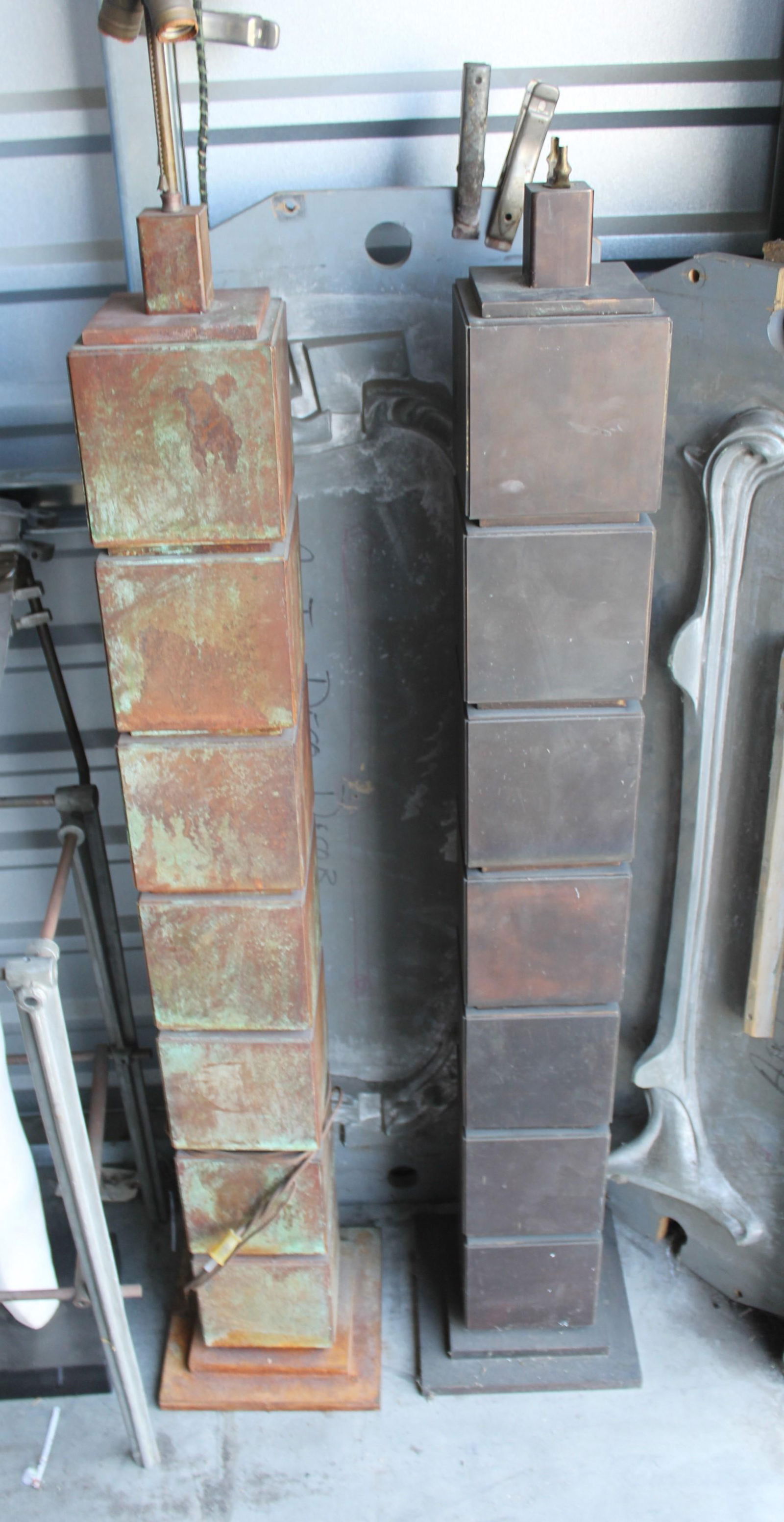 Deco/Modern Steel block Floor Lamp (2) available - 17