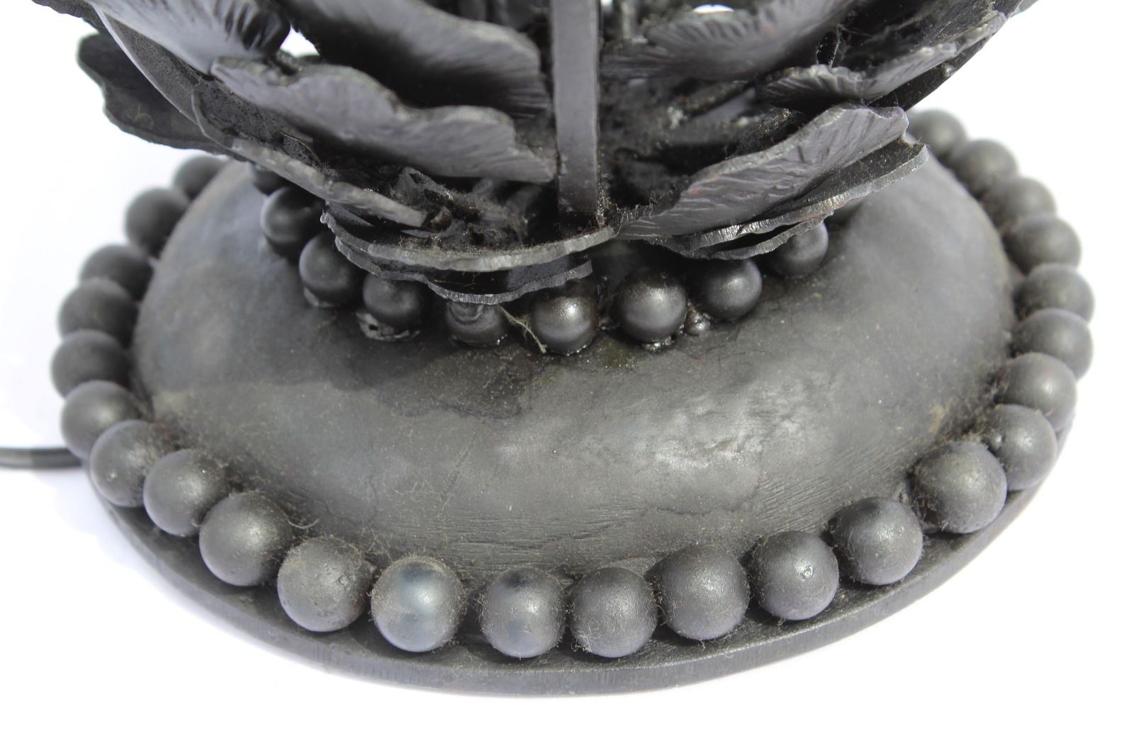 Art Deco Lamp Glass and Forged Iron Base after E.Brandt and Daum - 12