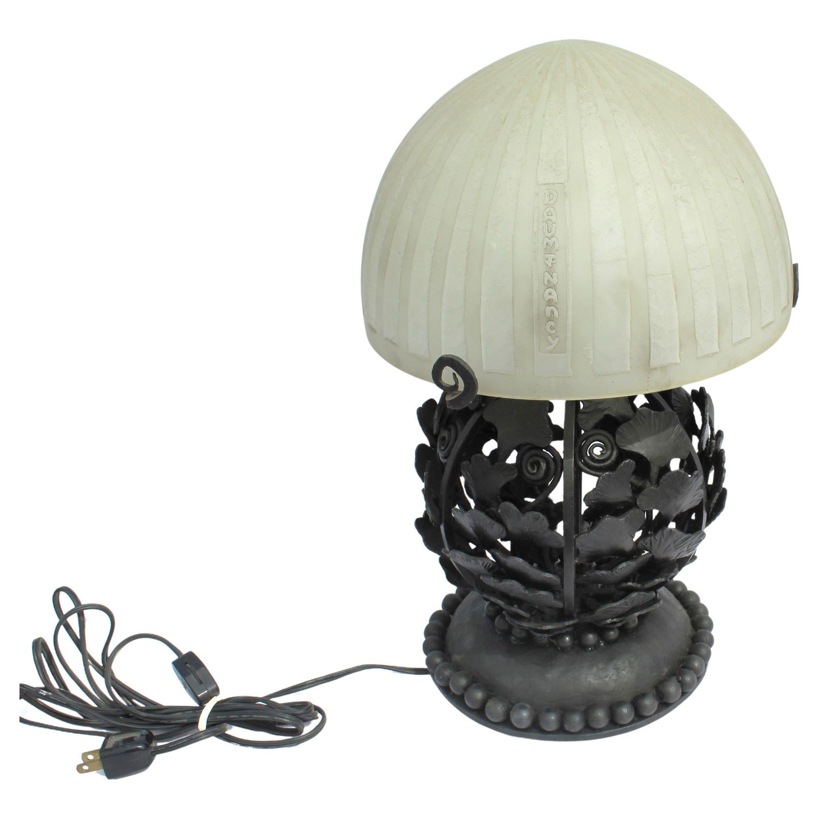 Art Deco Lamp Glass and Forged Iron Base after E.Brandt and Daum (1 of 20)