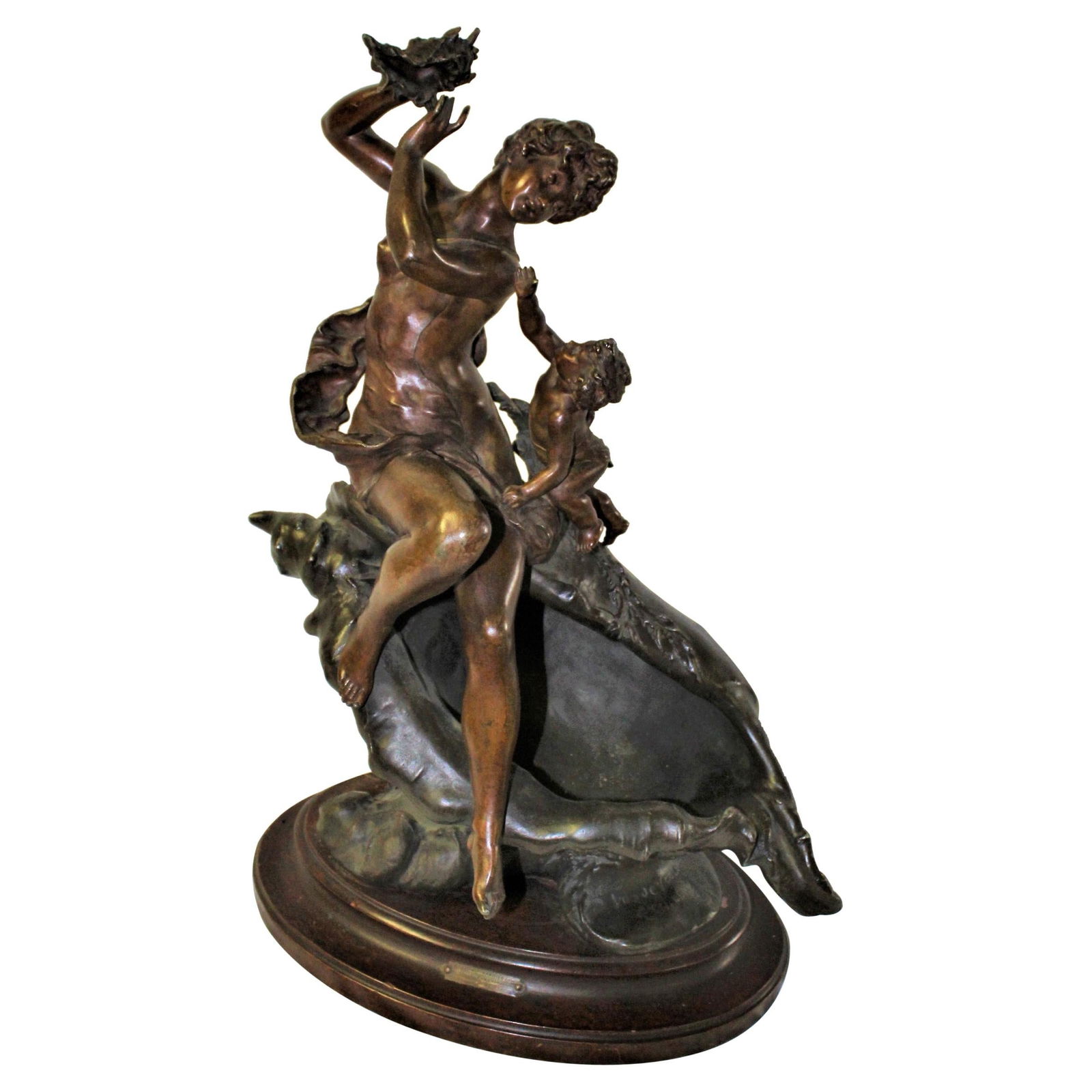 Original Female Nude on a Shell with Putti, Art Nouveau 1890, s Signed - 17