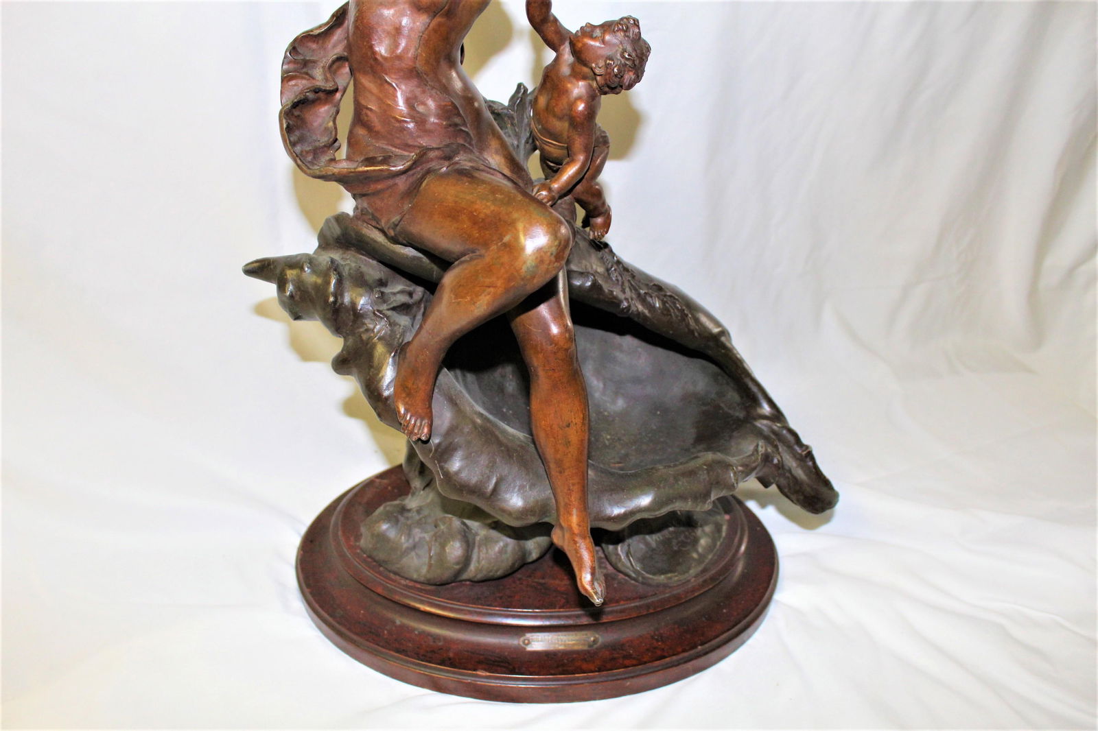 Original Female Nude on a Shell with Putti, Art Nouveau 1890, s Signed - 19