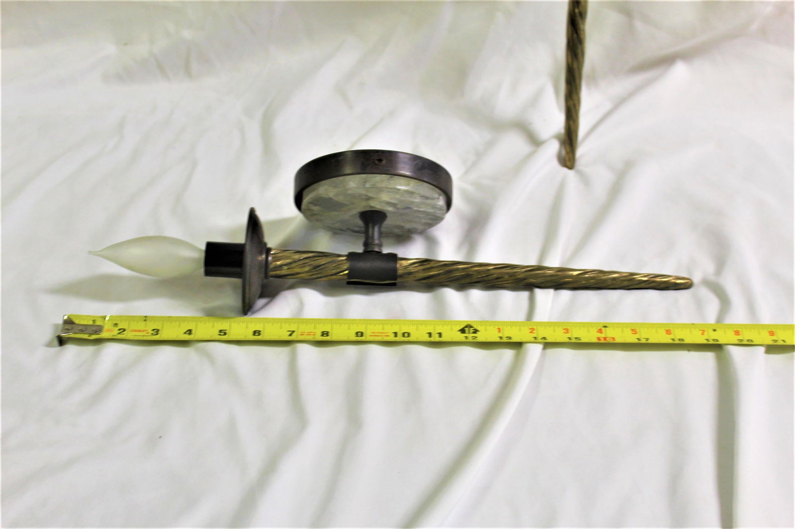 Mid-Century Modern Sconces, Bronze, Rock Crystal Clip on Shades - 10