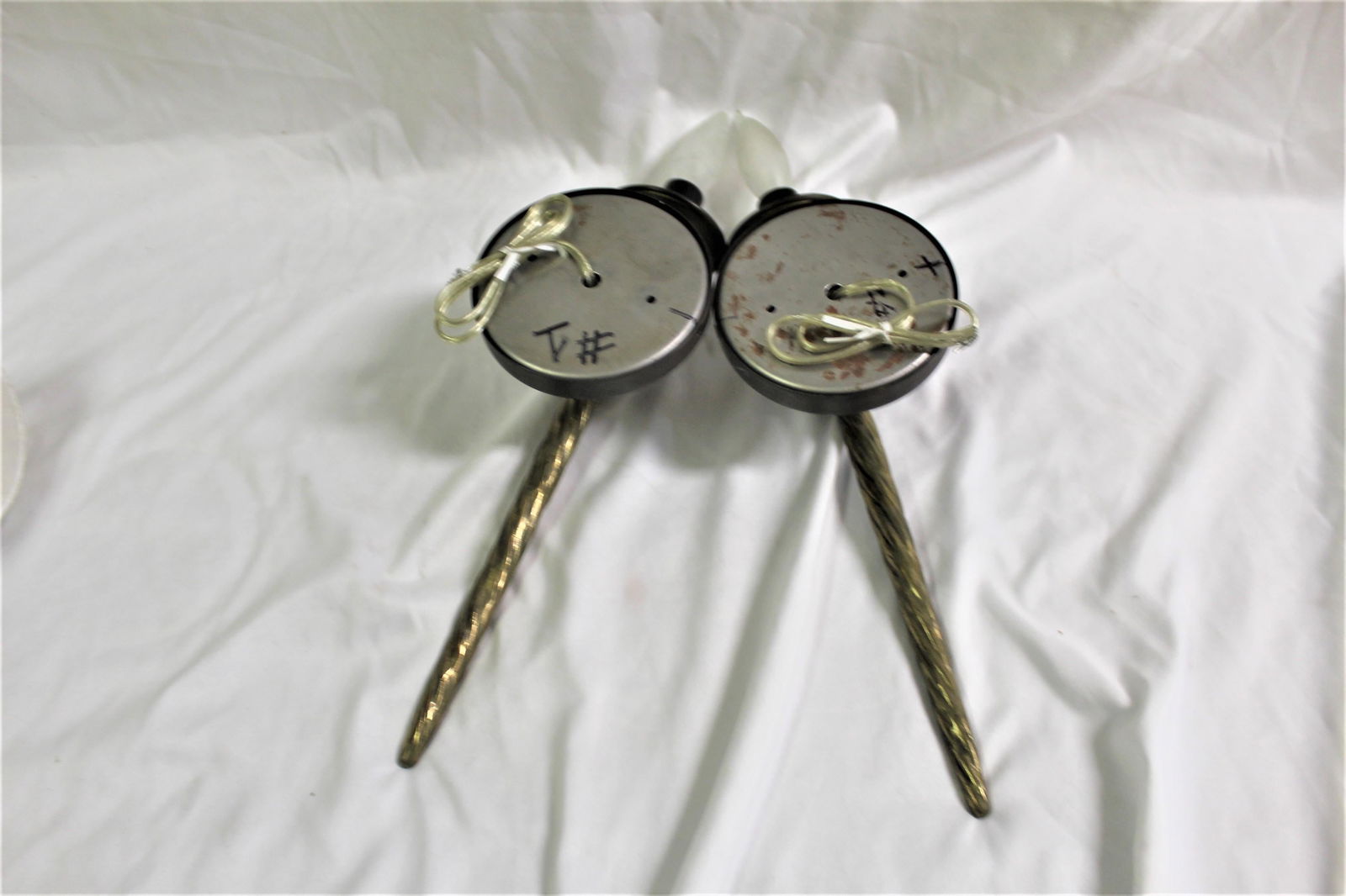 Mid-Century Modern Sconces, Bronze, Rock Crystal Clip on Shades - 16