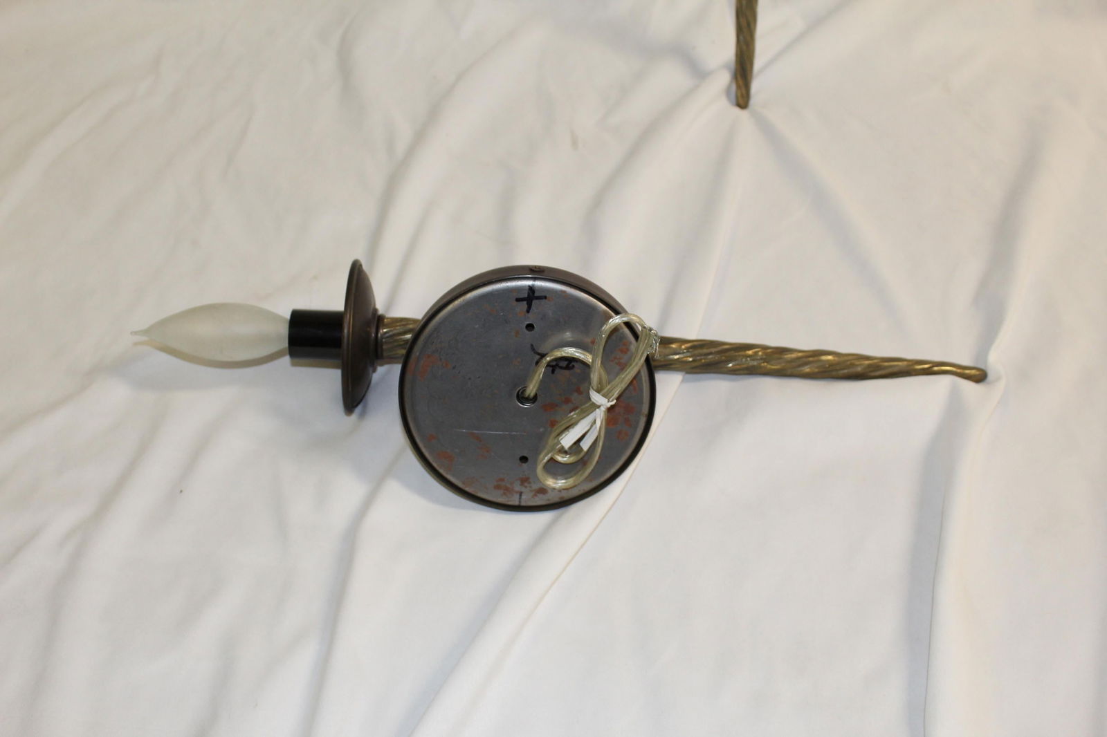 Mid-Century Modern Sconces, Bronze, Rock Crystal Clip on Shades - 4