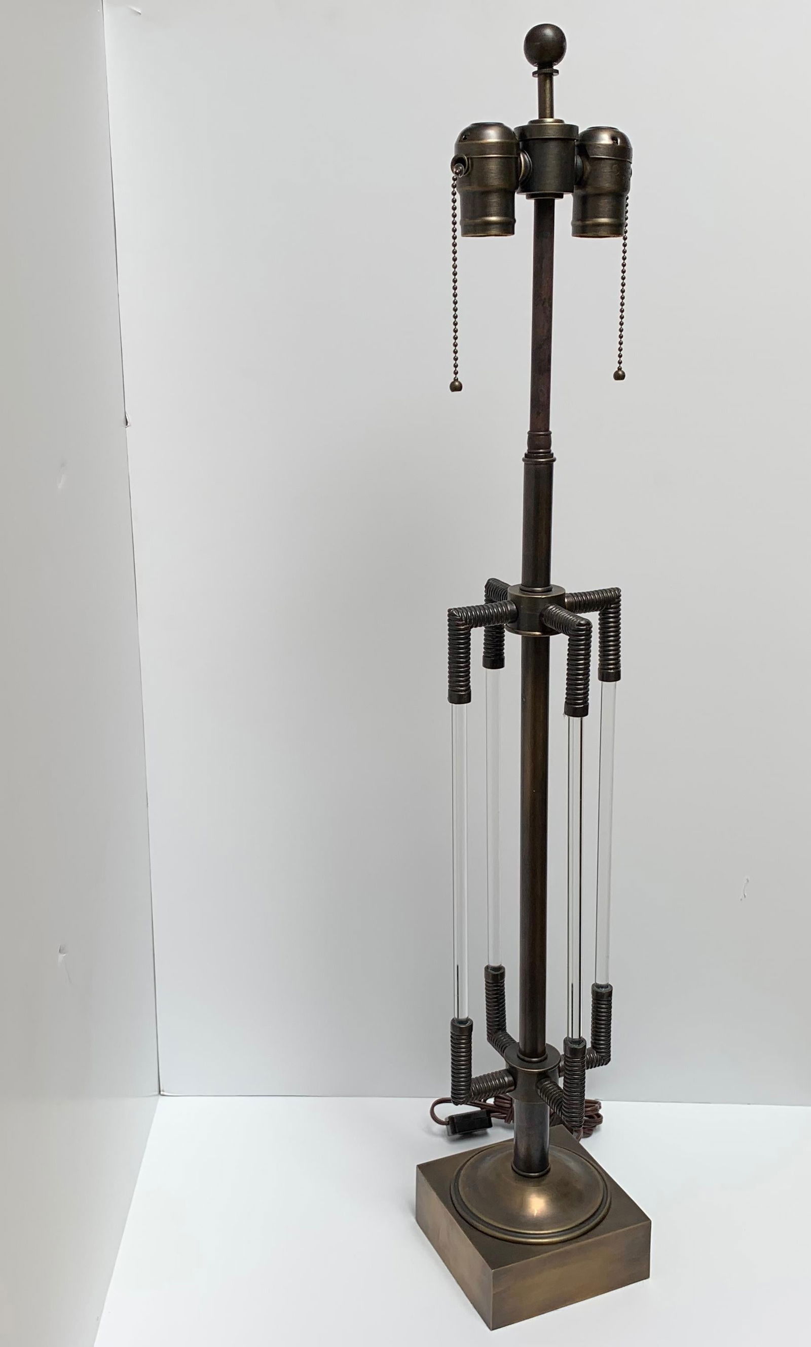 Cast Bronze, Art Deco Lamps with Solid Glass Rods - 10