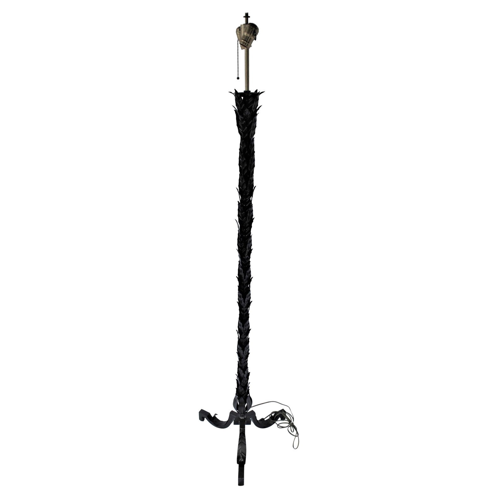 Modern /Deco Floor Lamp, Hand Forged and Stamped Leaf Design, Delux Sockets - 14