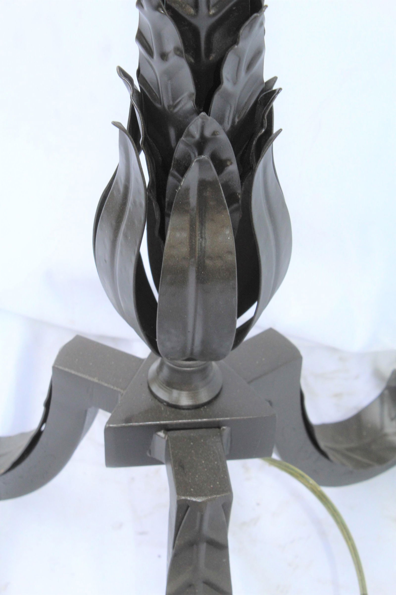 Modern /Deco Floor Lamp, Hand Forged and Stamped Leaf Design, Delux Sockets - 18