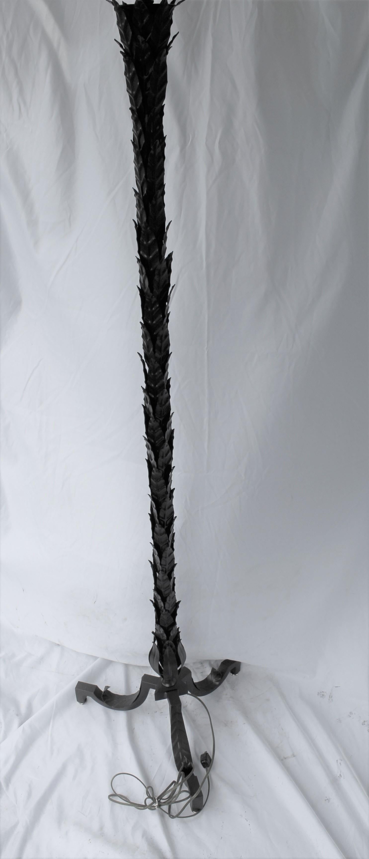 Modern /Deco Floor Lamp, Hand Forged and Stamped Leaf Design, Delux Sockets - 3