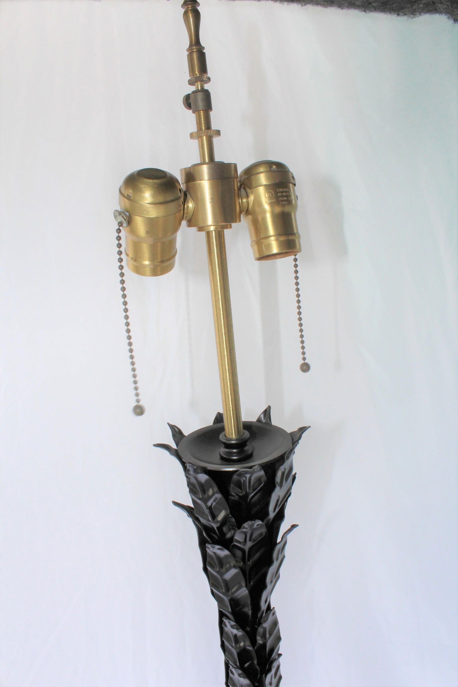 Modern /Deco Floor Lamp, Hand Forged and Stamped Leaf Design, Delux Sockets - 9