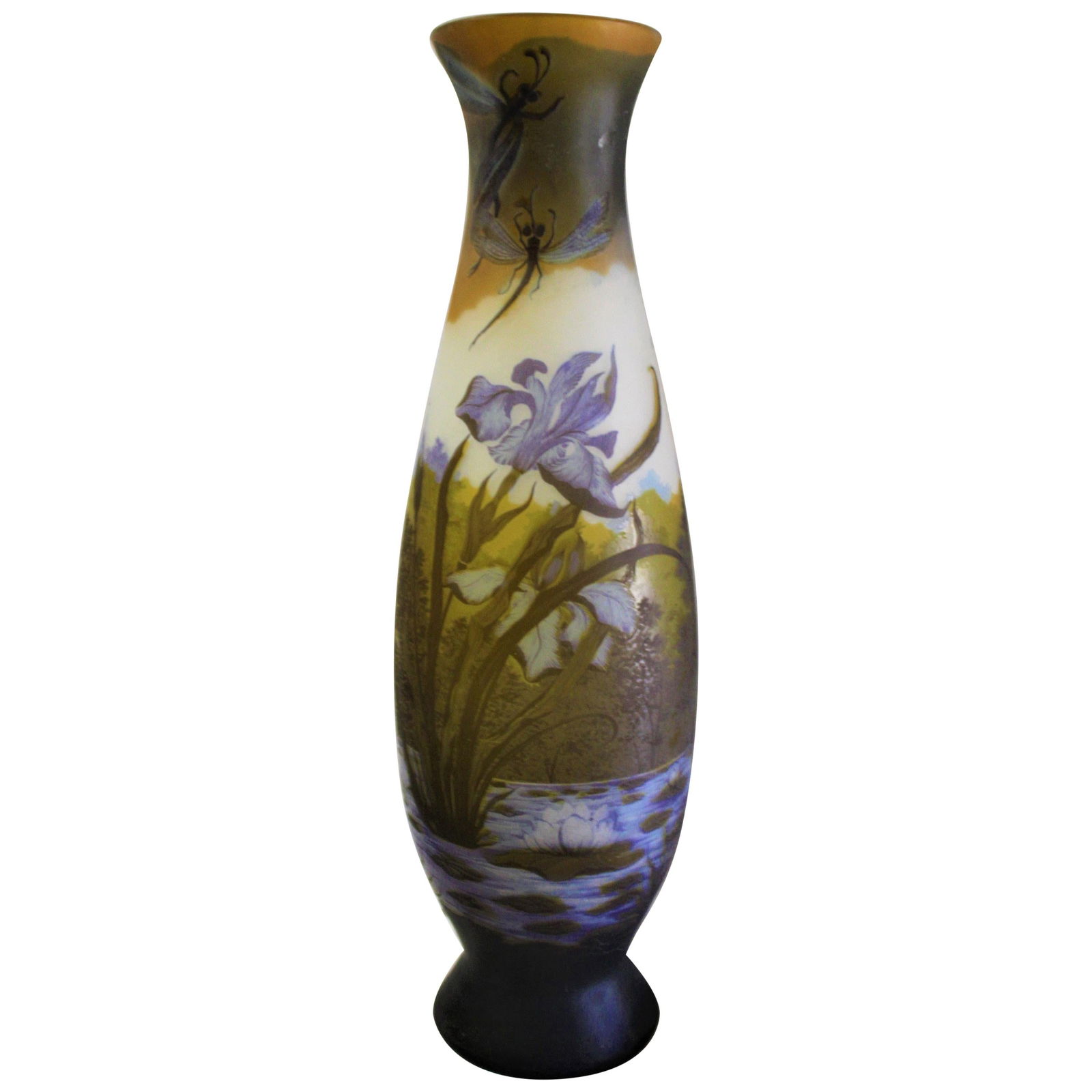 Art Nouveau Style, Extra Large Glass Vase After Galle', Very Rare (1 of 20)