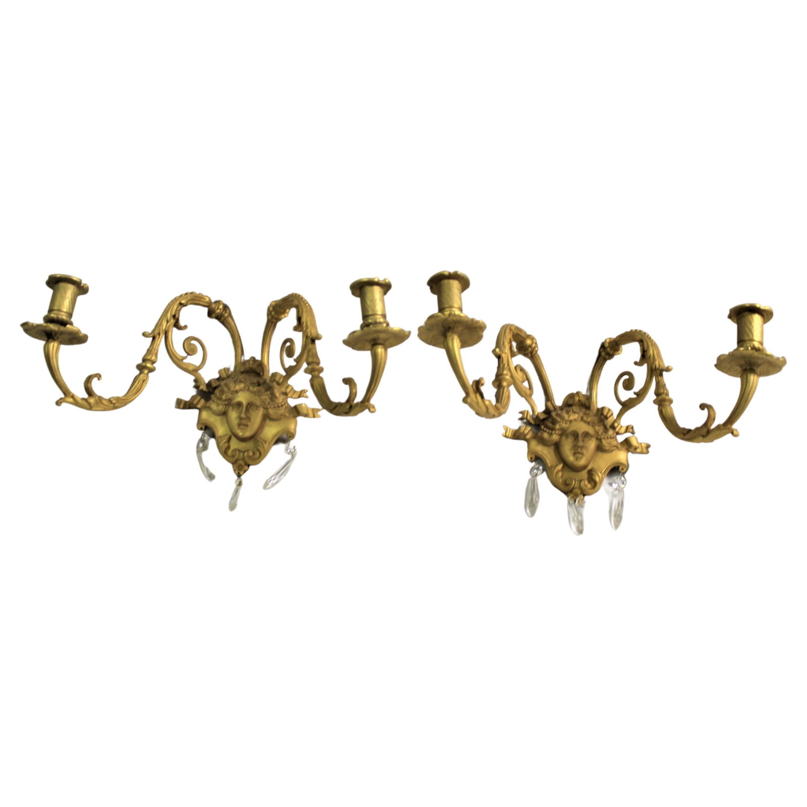 Empire Design of Lady Face Sconces Gold Dore' Finish (1 of 20)
