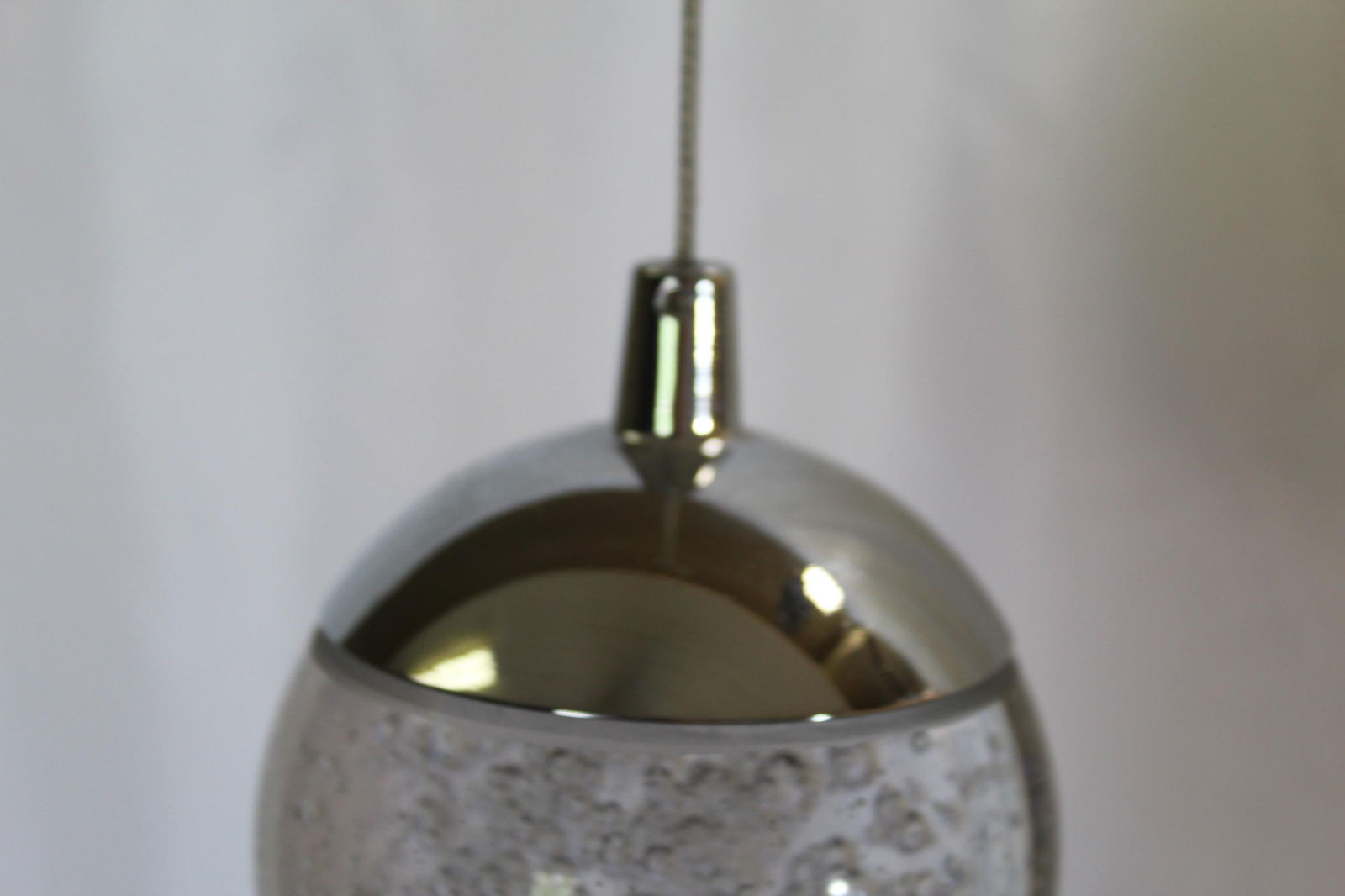 Mid Century Modern Single Glass Orb pendant light , Italian - 10
