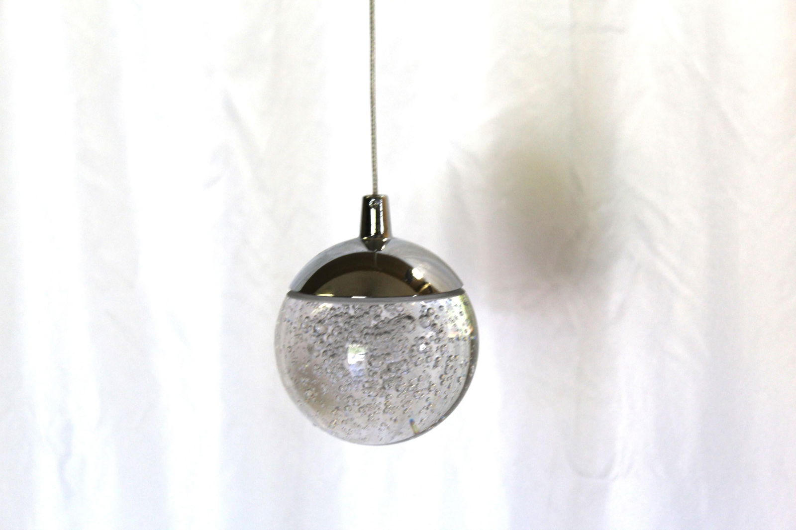 Mid Century Modern Single Glass Orb pendant light , Italian - 9