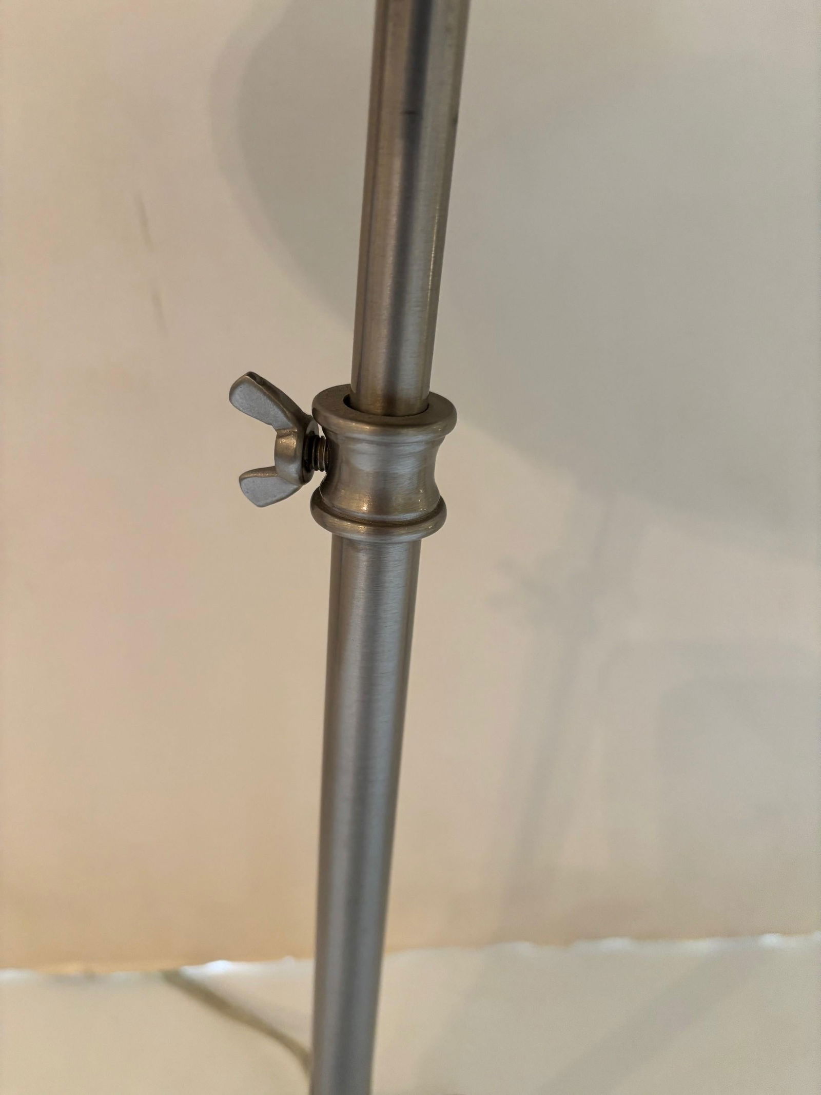 Vintage Nickle Plated Adjustable Table Lamp with Hardwired Integral Helmet Shade - 11