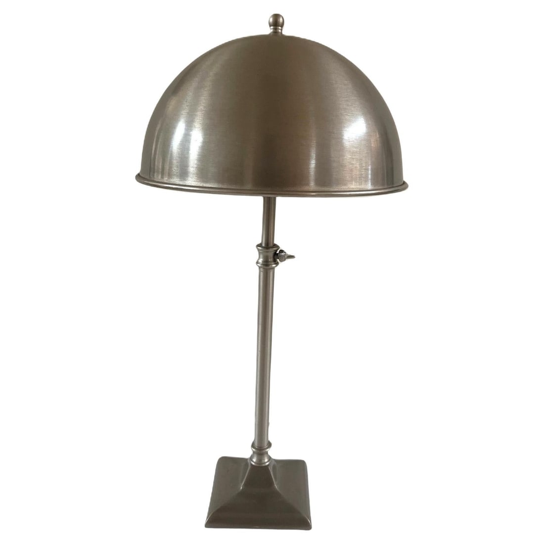Vintage Nickle Plated Adjustable Table Lamp with Hardwired Integral Helmet Shade (1 of 20)