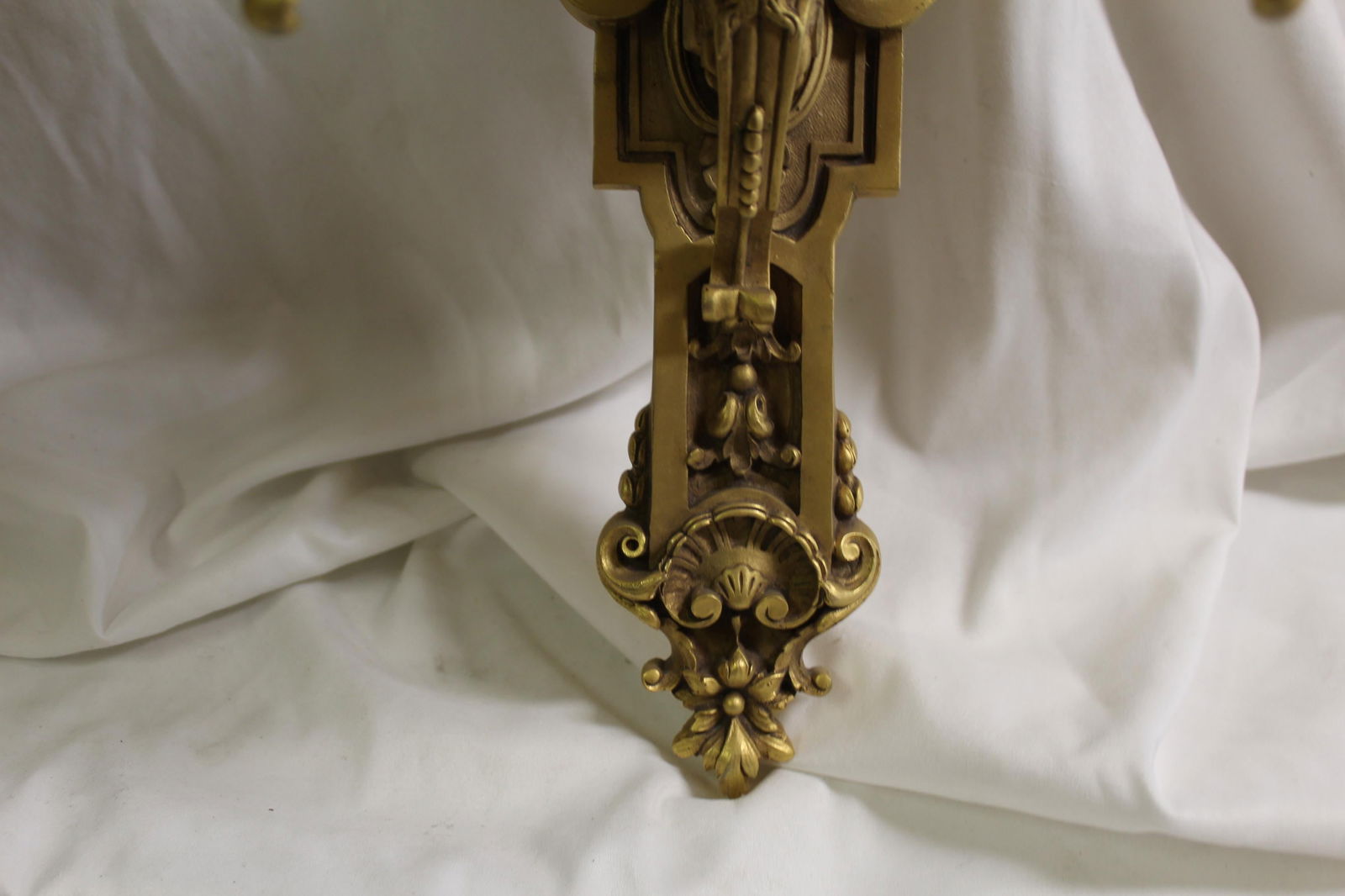 Pr French Sconces, 3 arm Gold Dore "finish , Lady Faces - 20