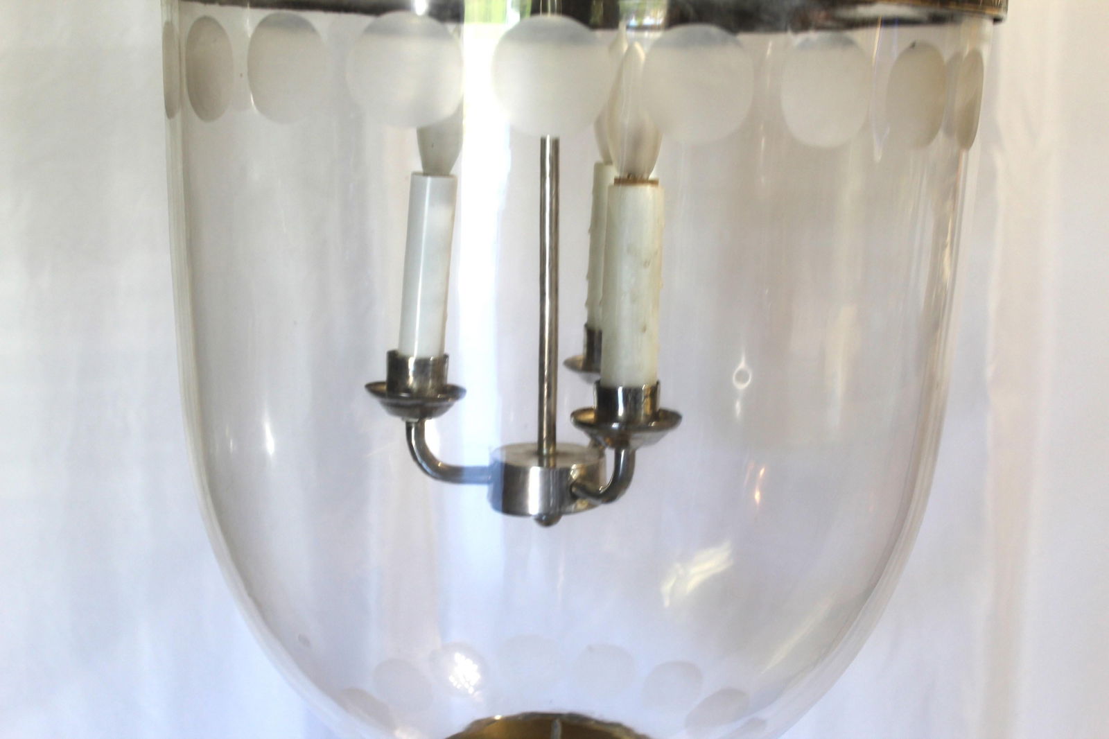 Late 20 th Century Larger Bell Jar , Silver Plated finish , cut Circles - 10
