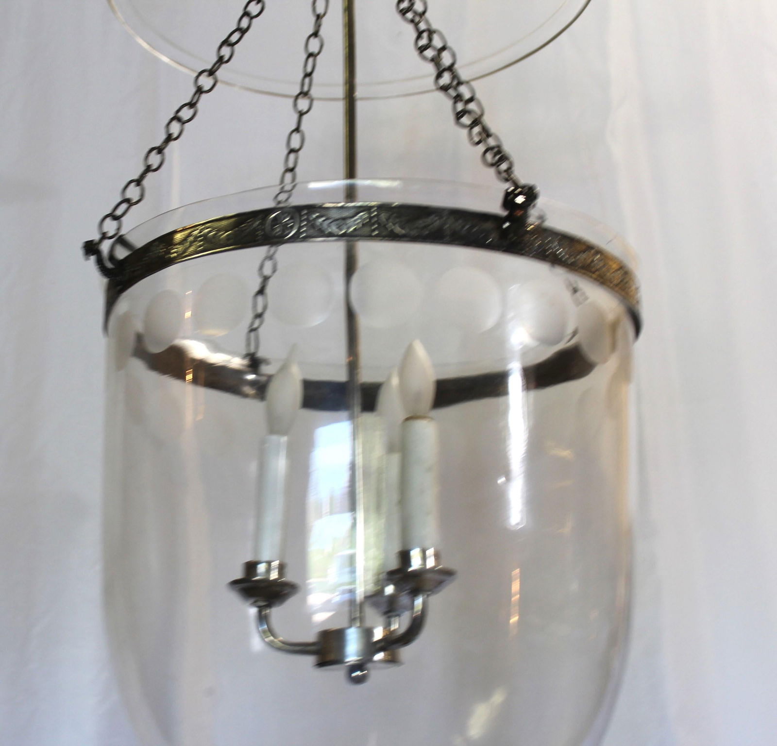 Late 20 th Century Larger Bell Jar , Silver Plated finish , cut Circles - 12