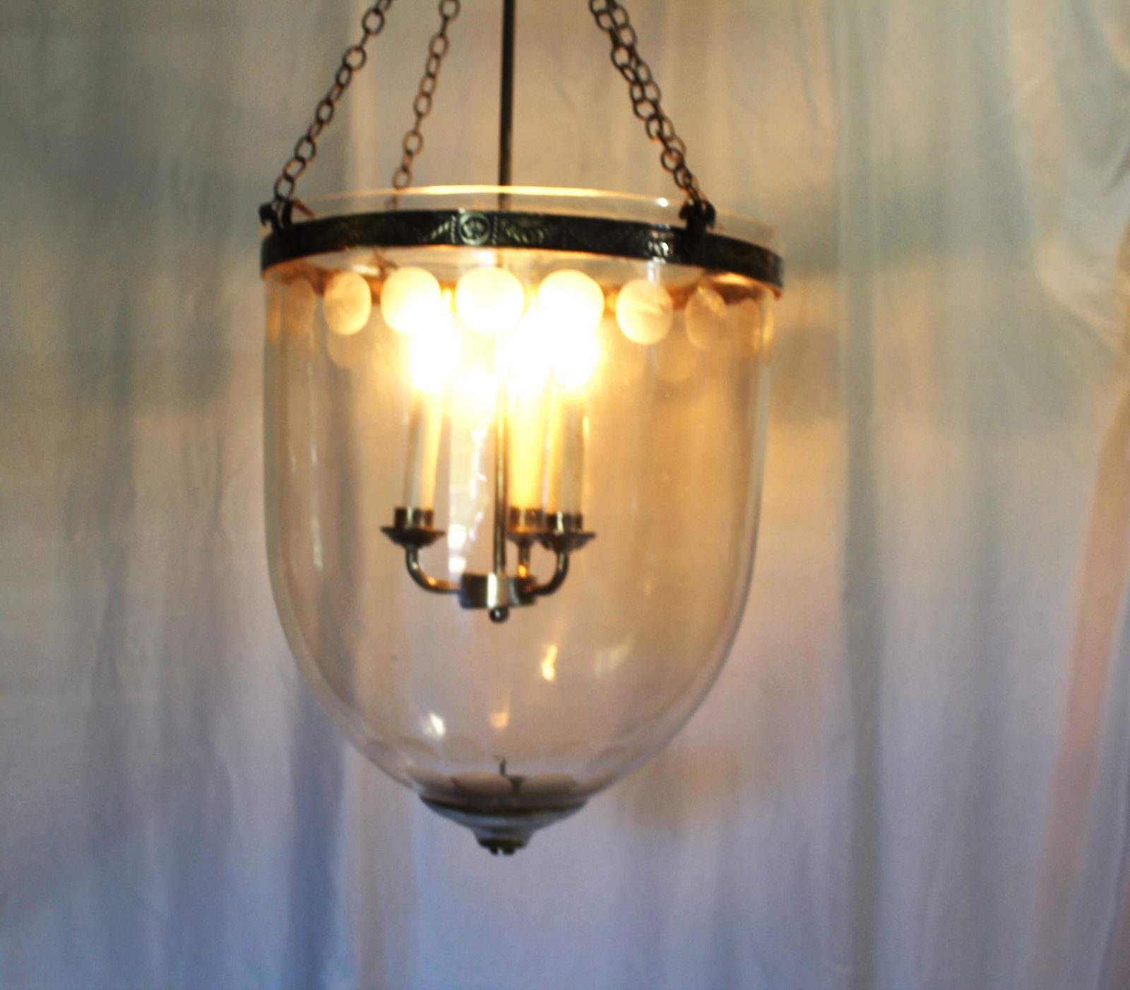Late 20 th Century Larger Bell Jar , Silver Plated finish , cut Circles - 6