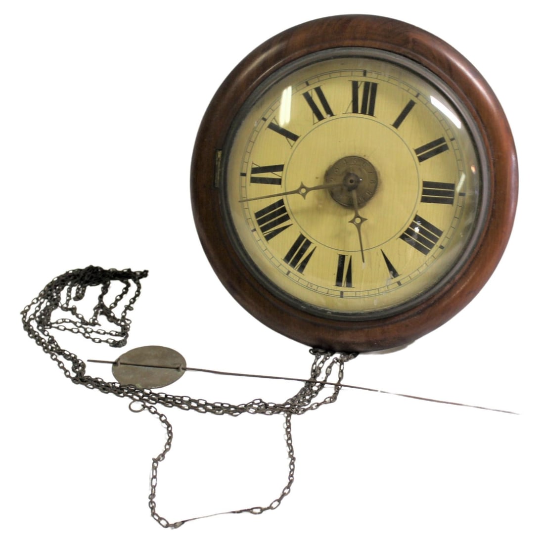 19th Century Antique Wall Clock, Wood German (1 of 20)