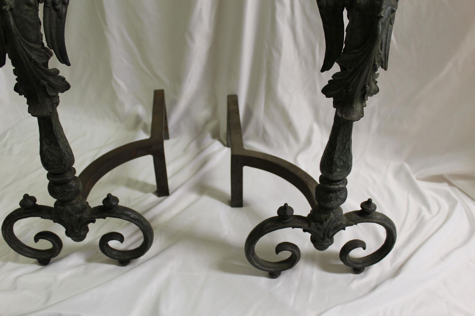 Art Nouveau/Modern Andirons , Gargoyles , Bronze - 11