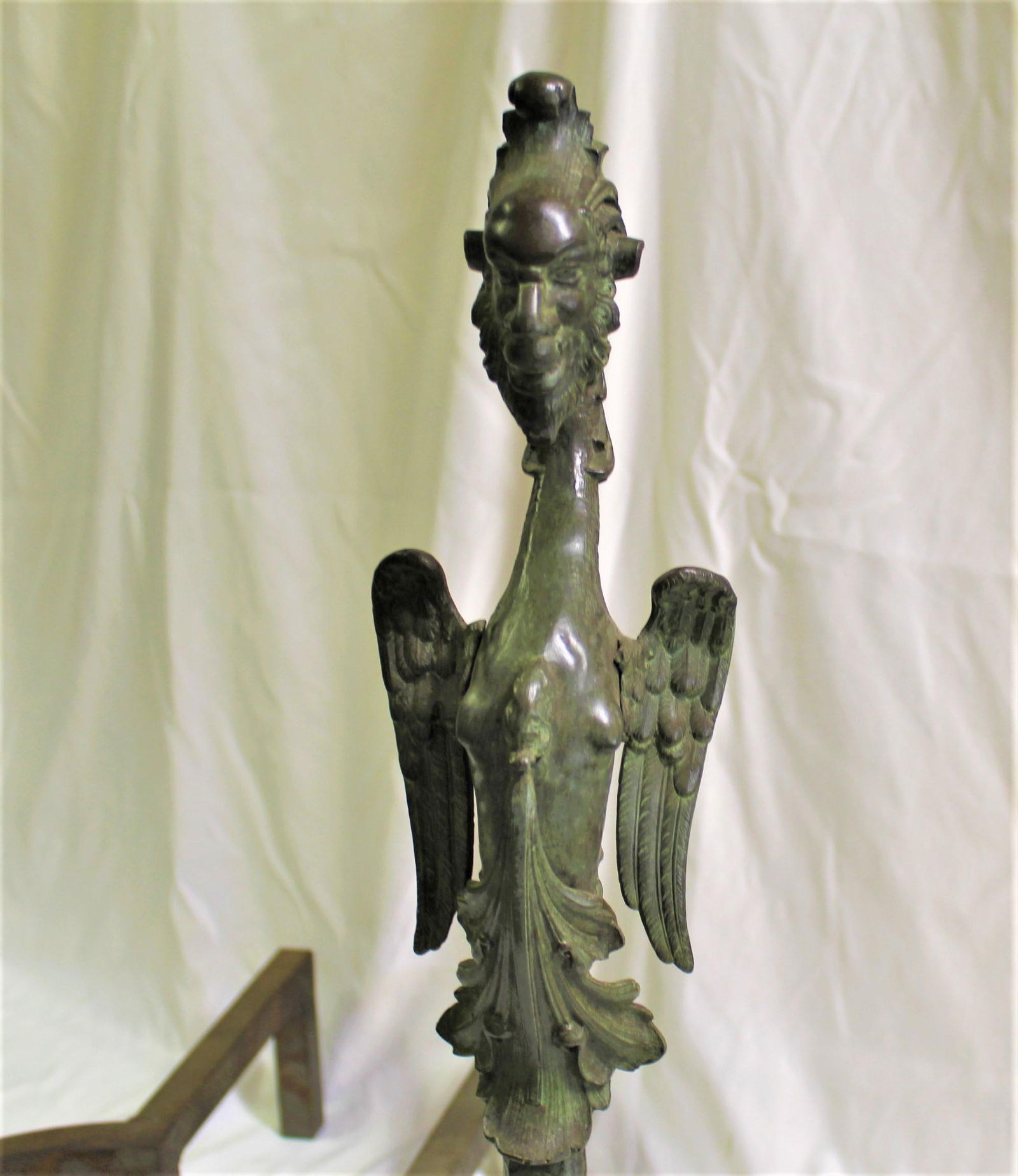 Art Nouveau/Modern Andirons , Gargoyles , Bronze - 17