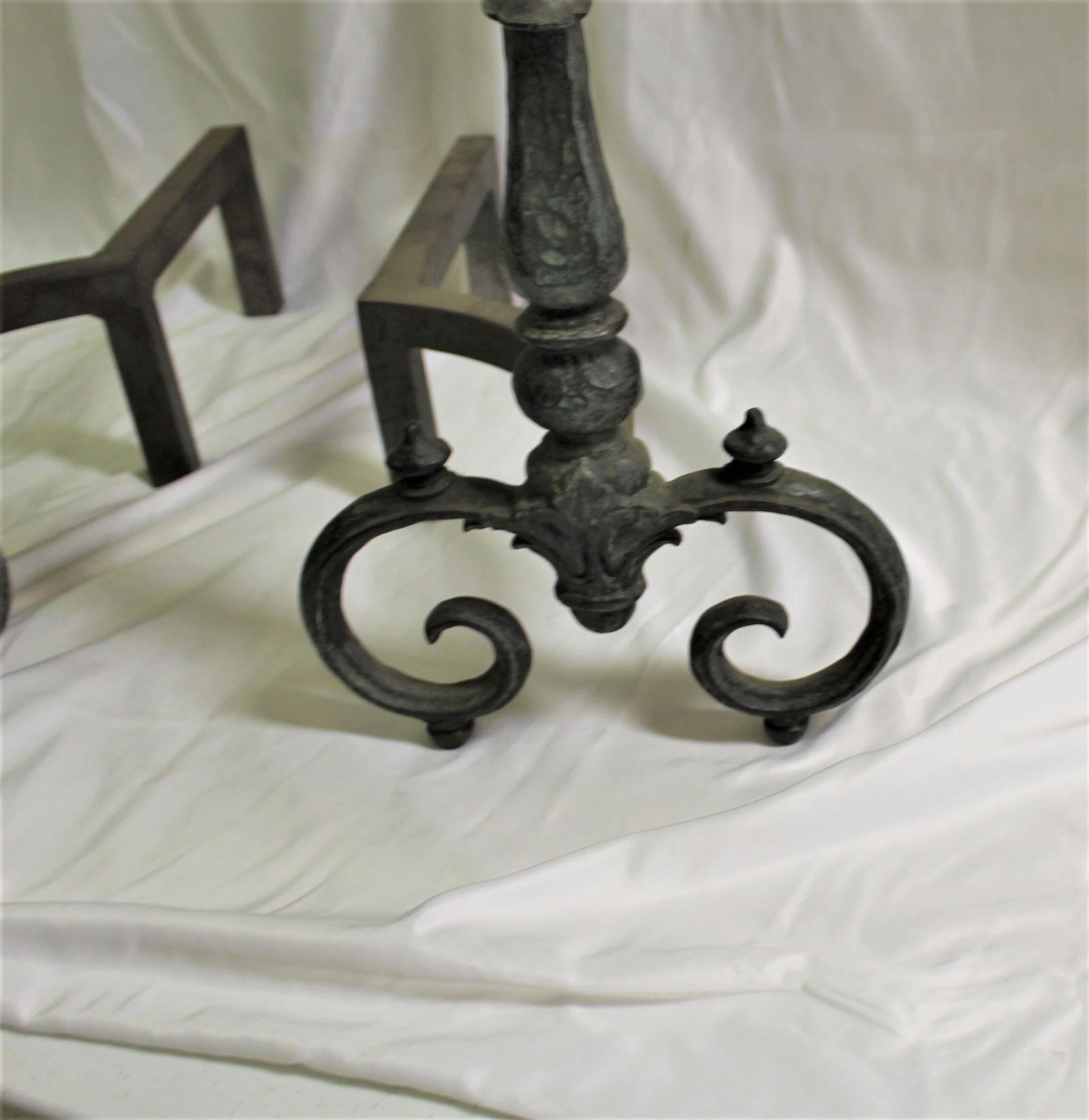 Art Nouveau/Modern Andirons , Gargoyles , Bronze - 8