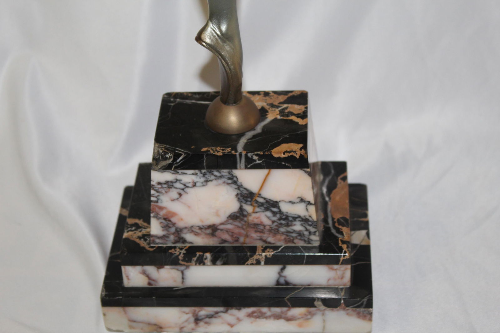 Original Art Deco Sculpture Ballerina White Metal Signed D.Alonzo - 13