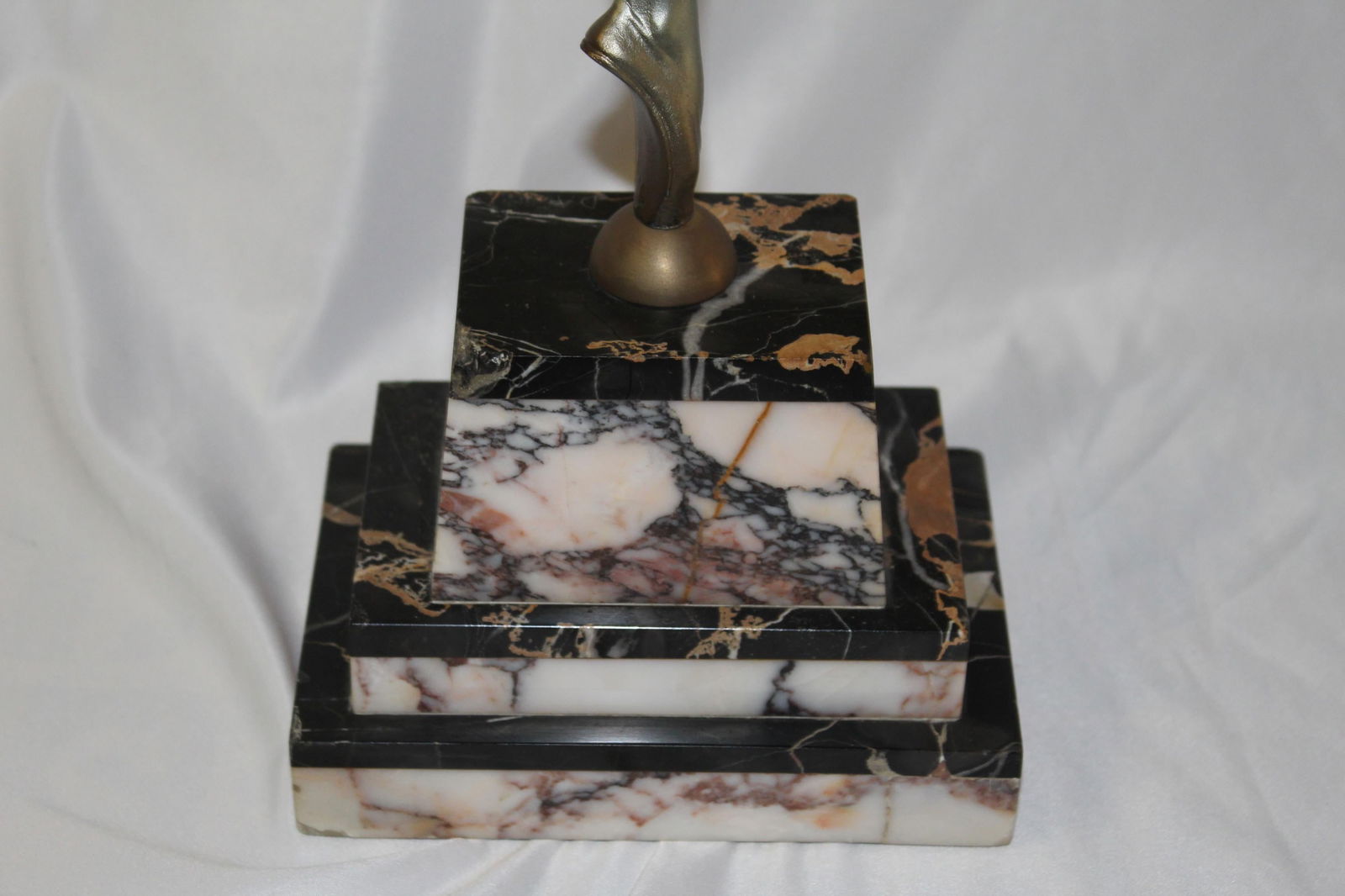 Original Art Deco Sculpture Ballerina White Metal Signed D.Alonzo - 15