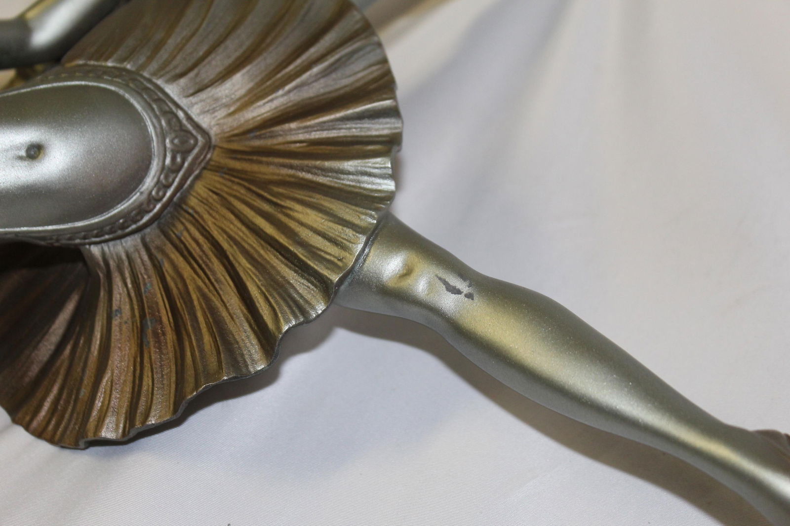 Original Art Deco Sculpture Ballerina White Metal Signed D.Alonzo - 18