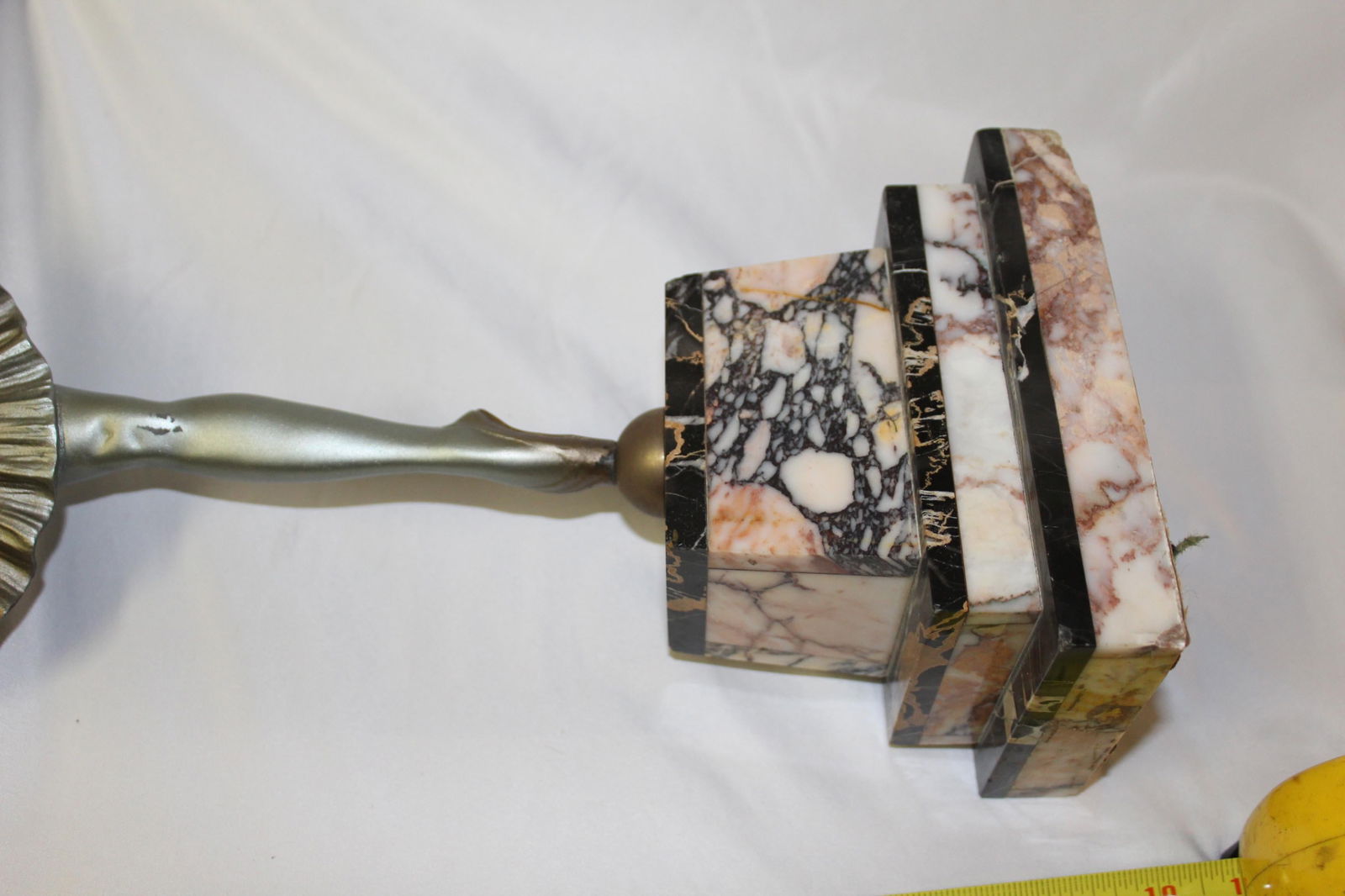 Original Art Deco Sculpture Ballerina White Metal Signed D.Alonzo - 6