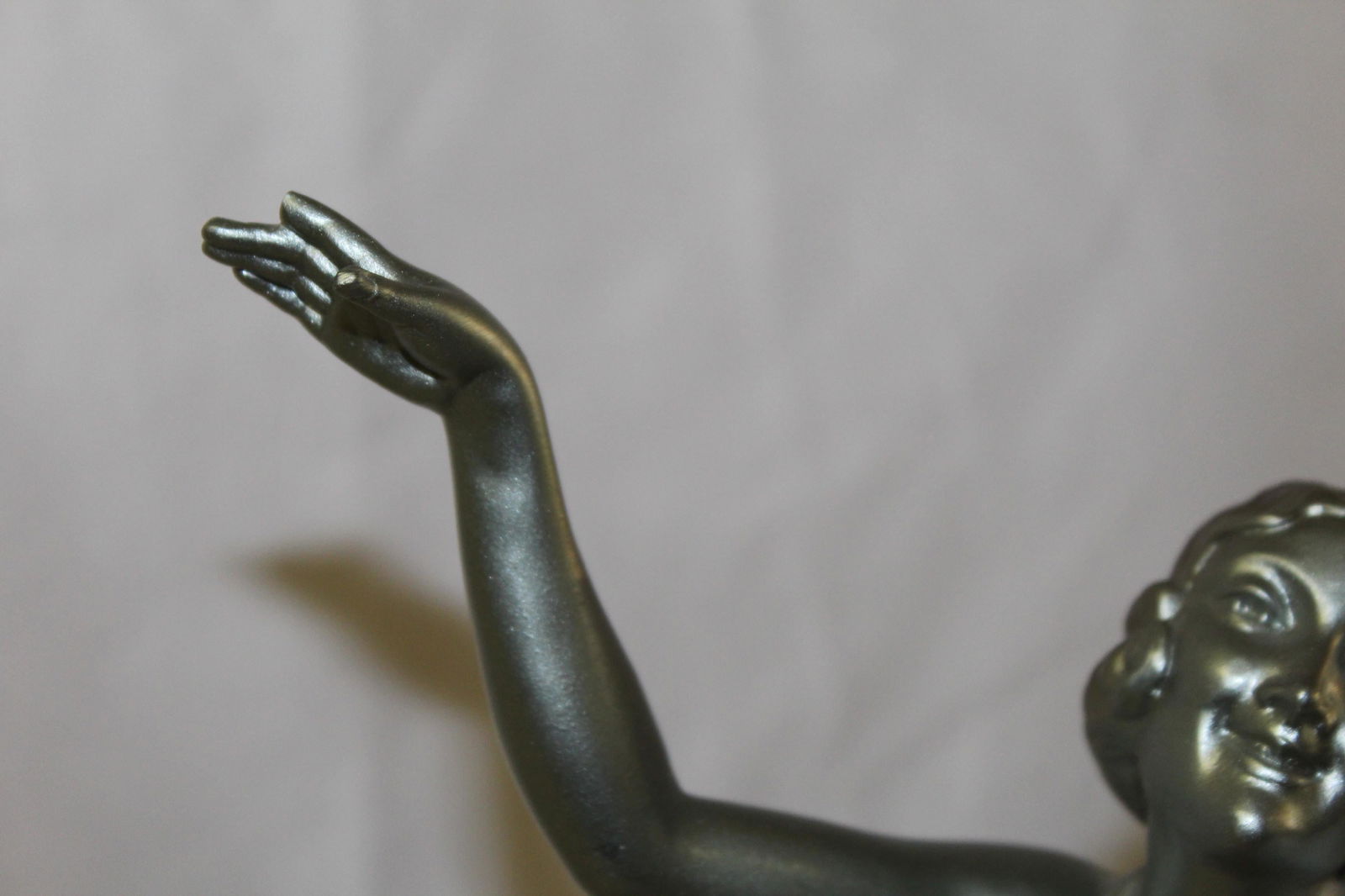 Original Art Deco Sculpture Ballerina White Metal Signed D.Alonzo - 9