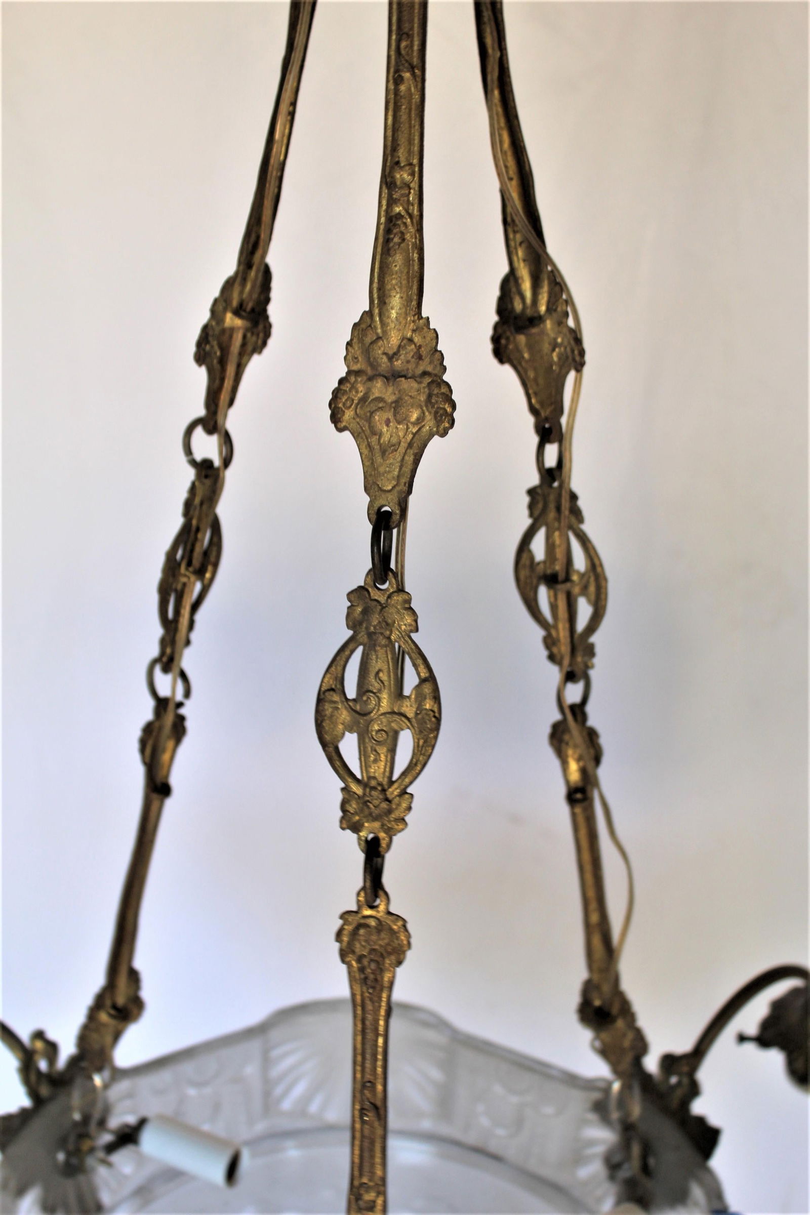 Art Deco/ Nouveau Chandelier /Antique Signed - 10