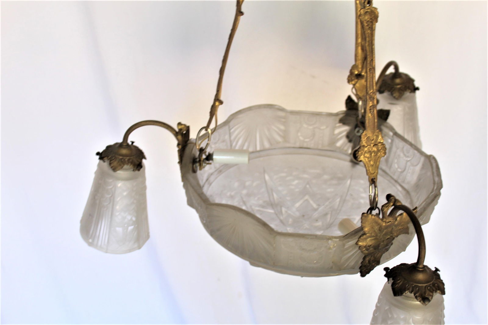 Art Deco/ Nouveau Chandelier /Antique Signed - 14