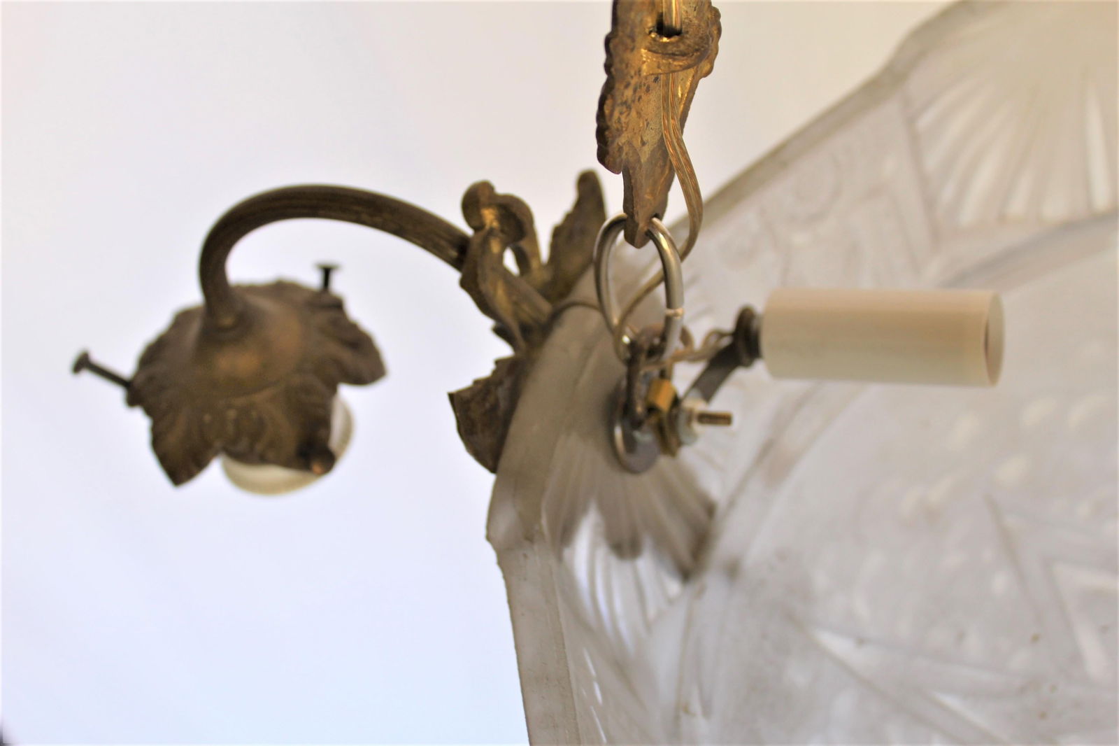 Art Deco/ Nouveau Chandelier /Antique Signed - 8