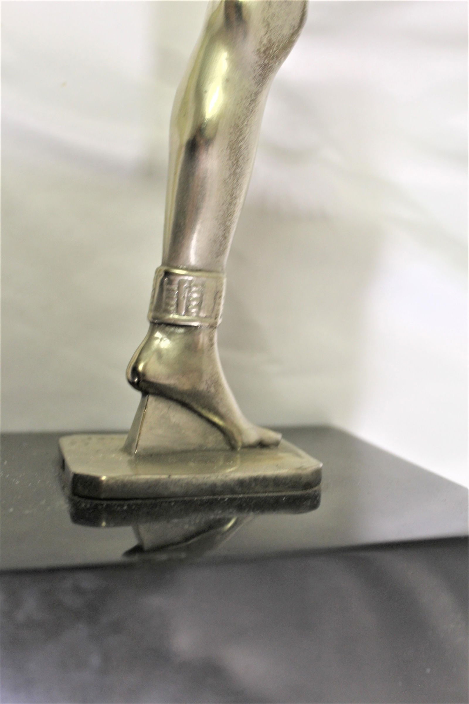 Art Deco/Modern Nude Girl Lamp, Alabaster Shade - 14