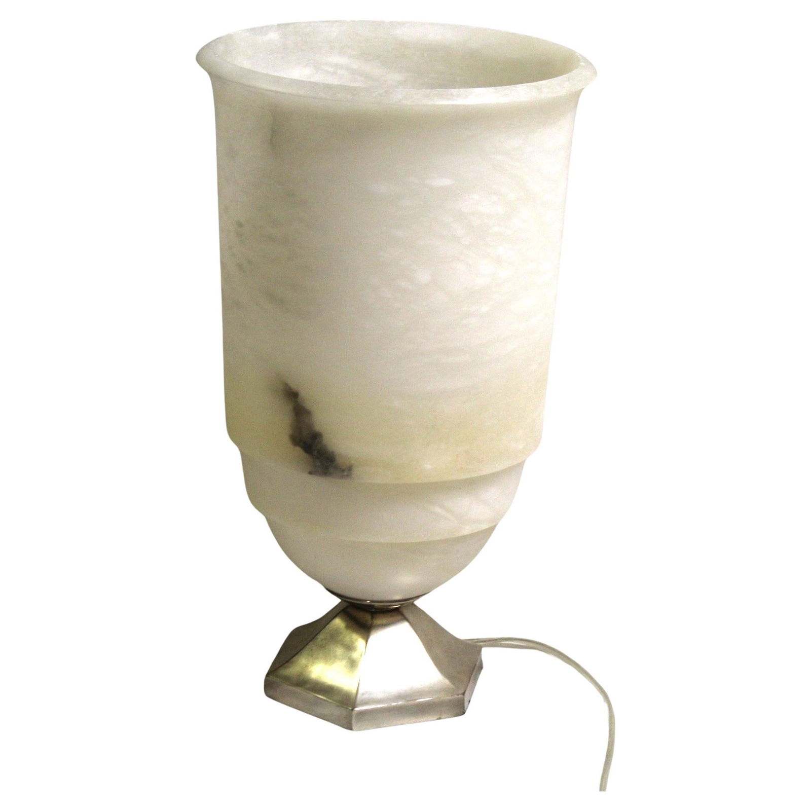 Art Deco design Alabaster & Bronze Illumine (up light ) - 7