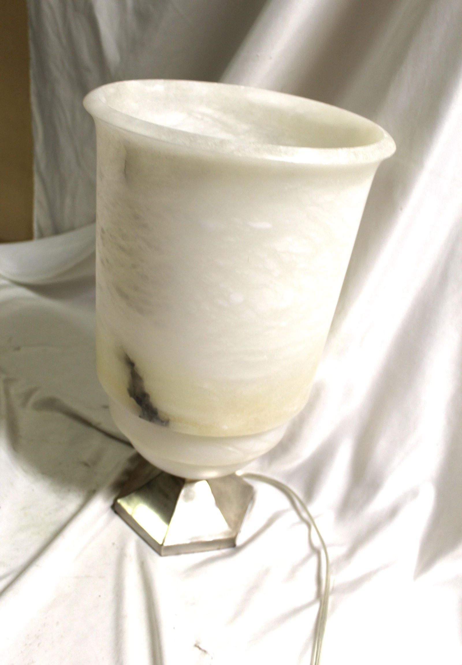 Art Deco design Alabaster & Bronze Illumine (up light ) - 8