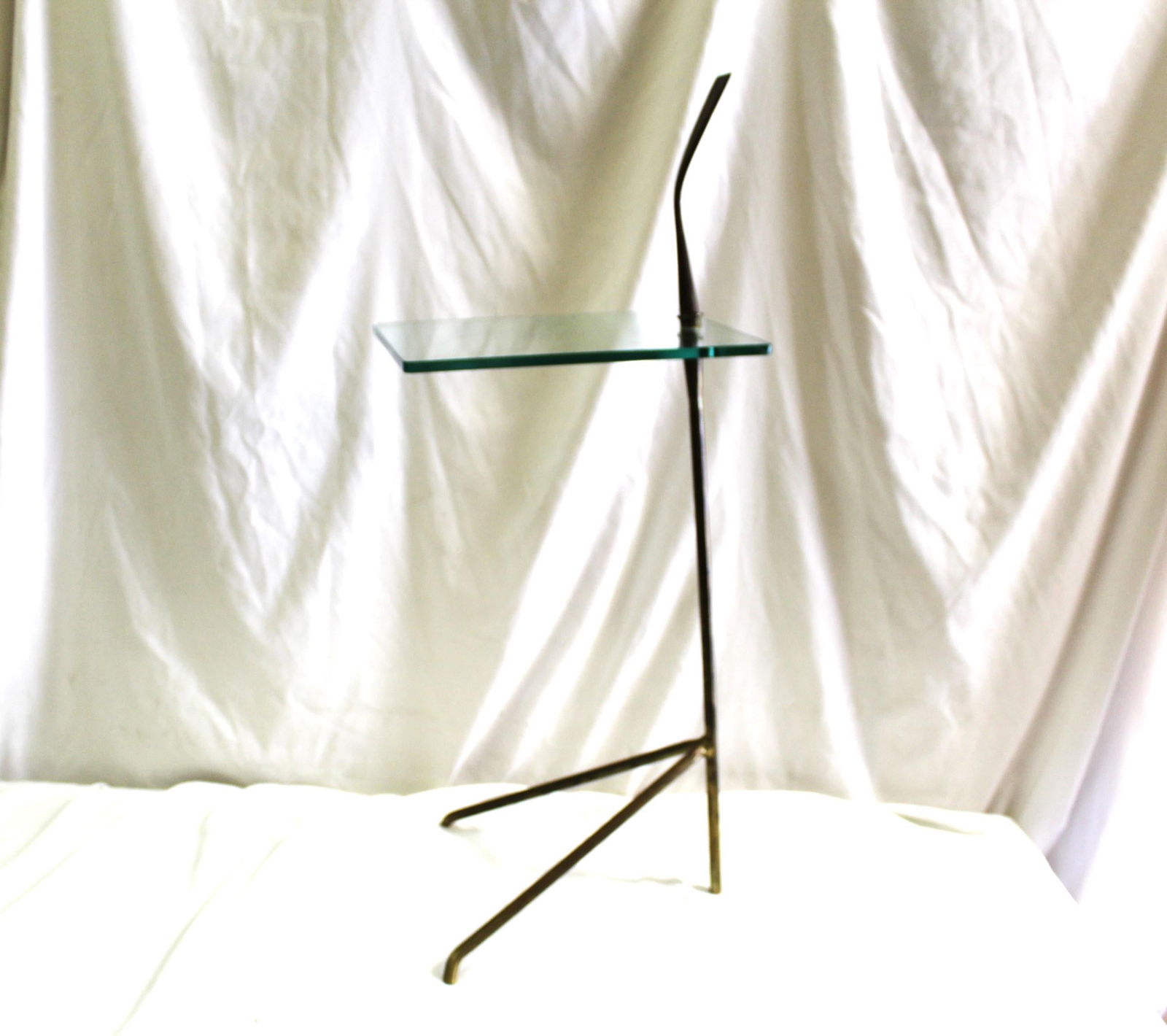 Mid-Century Modern Brass , Glass side Table - 14