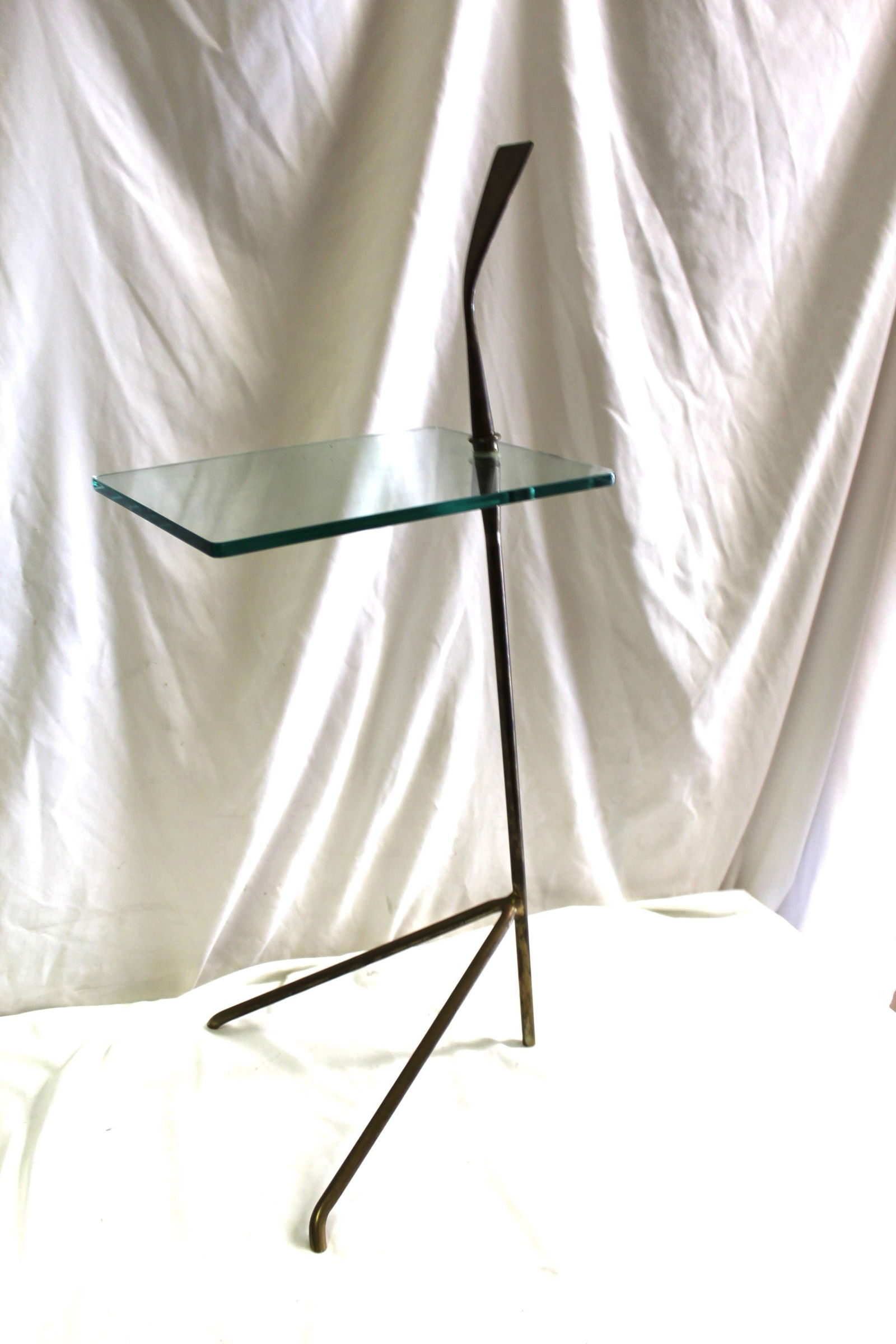 Mid-Century Modern Brass , Glass side Table - 20