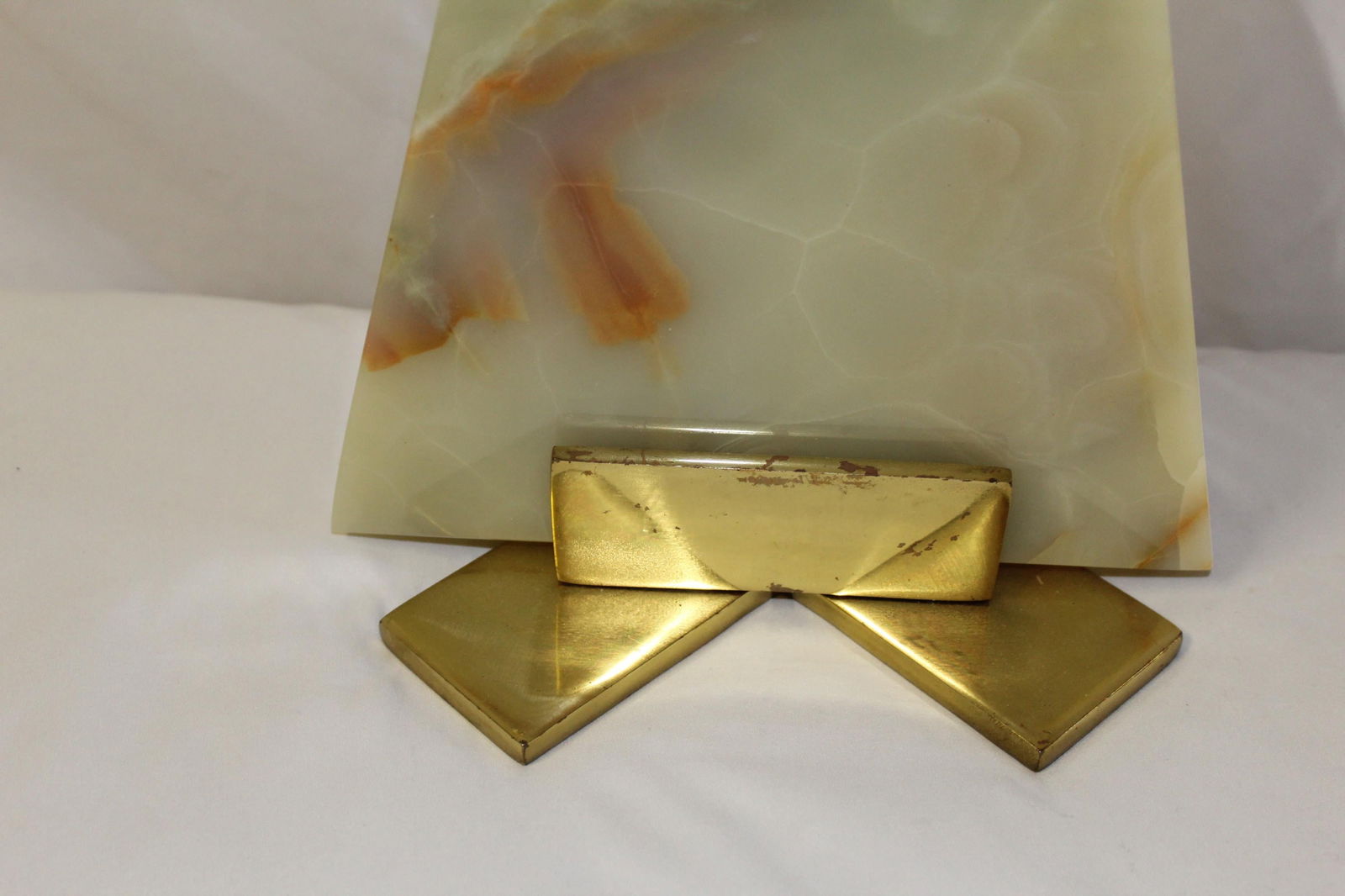 Modern Onyx & Brass Lamp - 16