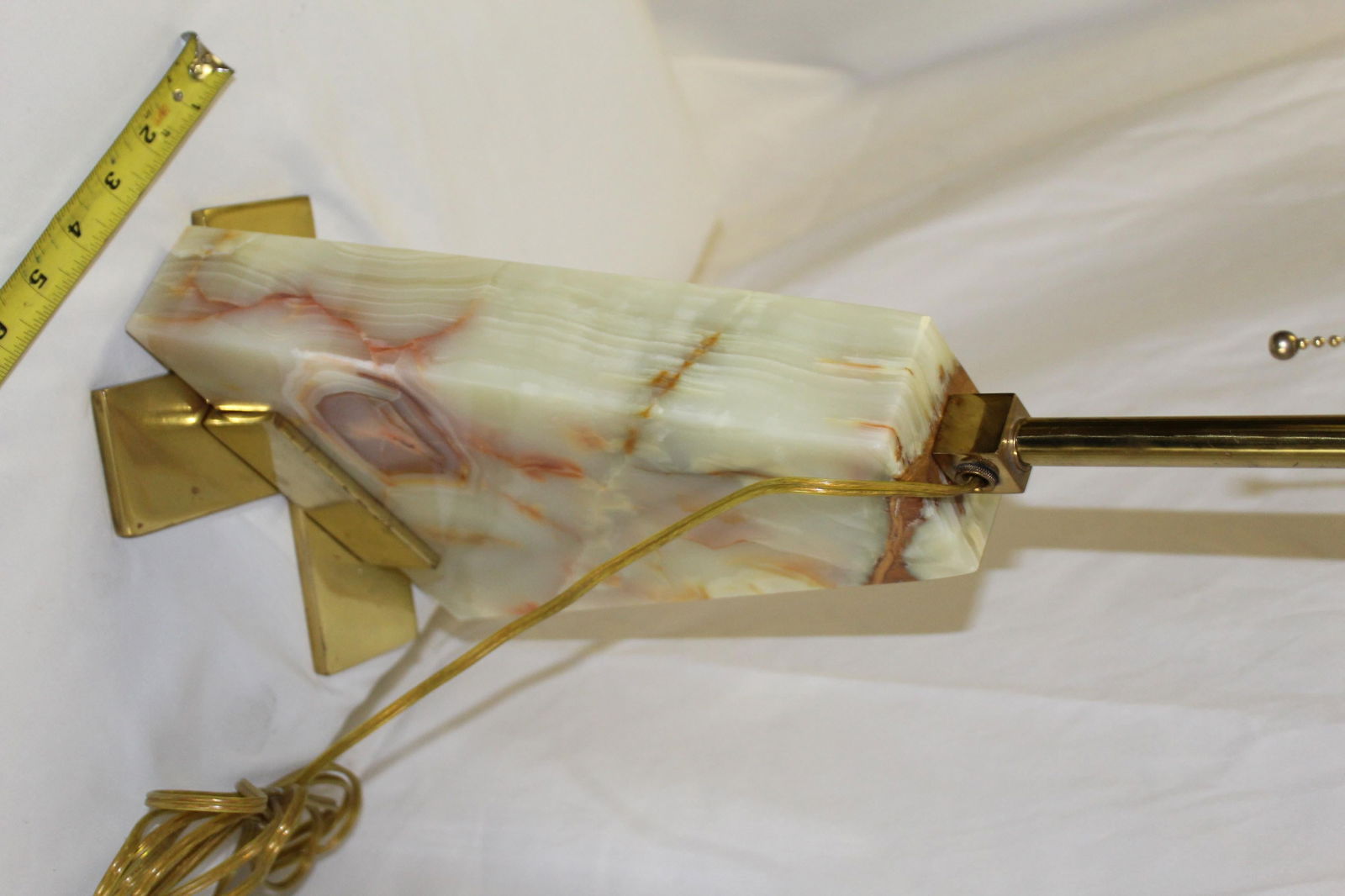 Modern Onyx & Brass Lamp - 2