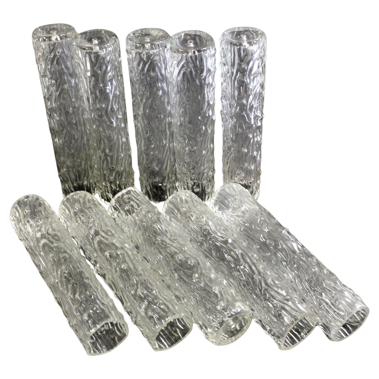 Vennini Glass Shades Originals: A great find of Glass shades that came from 4 or 5 Large Chandeliers in an Los Angeles Restaurant that closed .They have been packed up and in storage over 25 years. Sold in sets of 10 or more if you