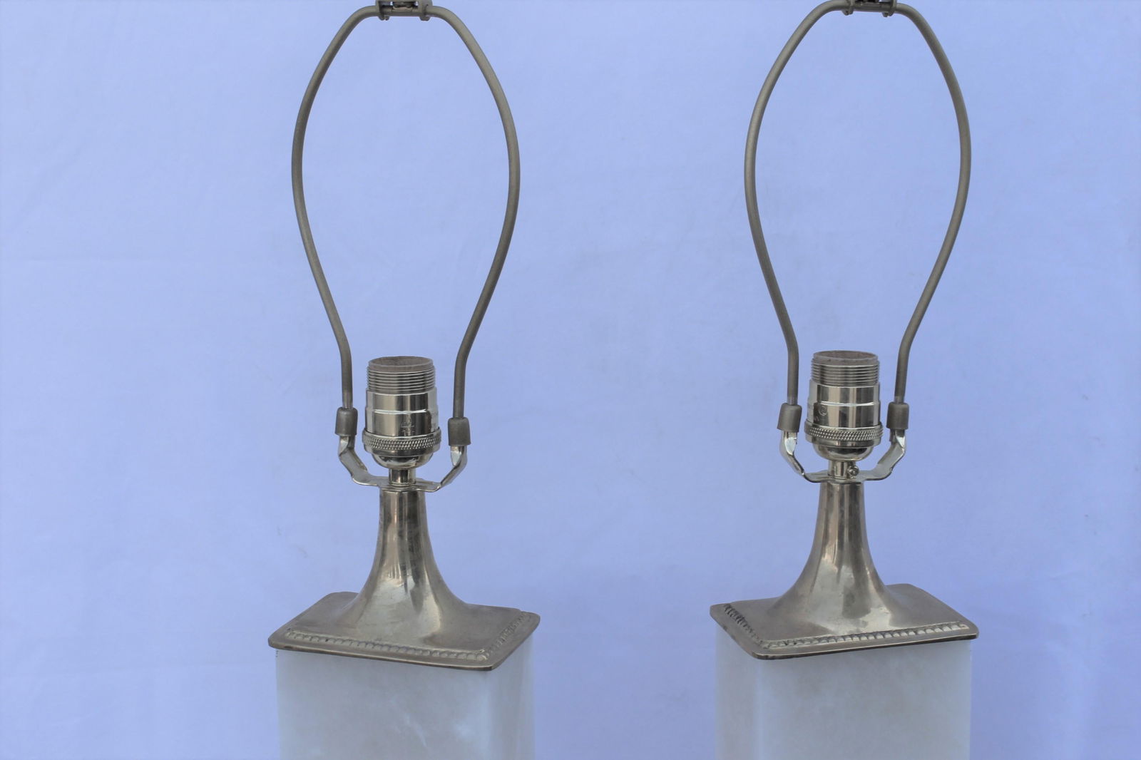 Alabaster Lamps, Solid Blocks, Hi-Polished Brass - 5