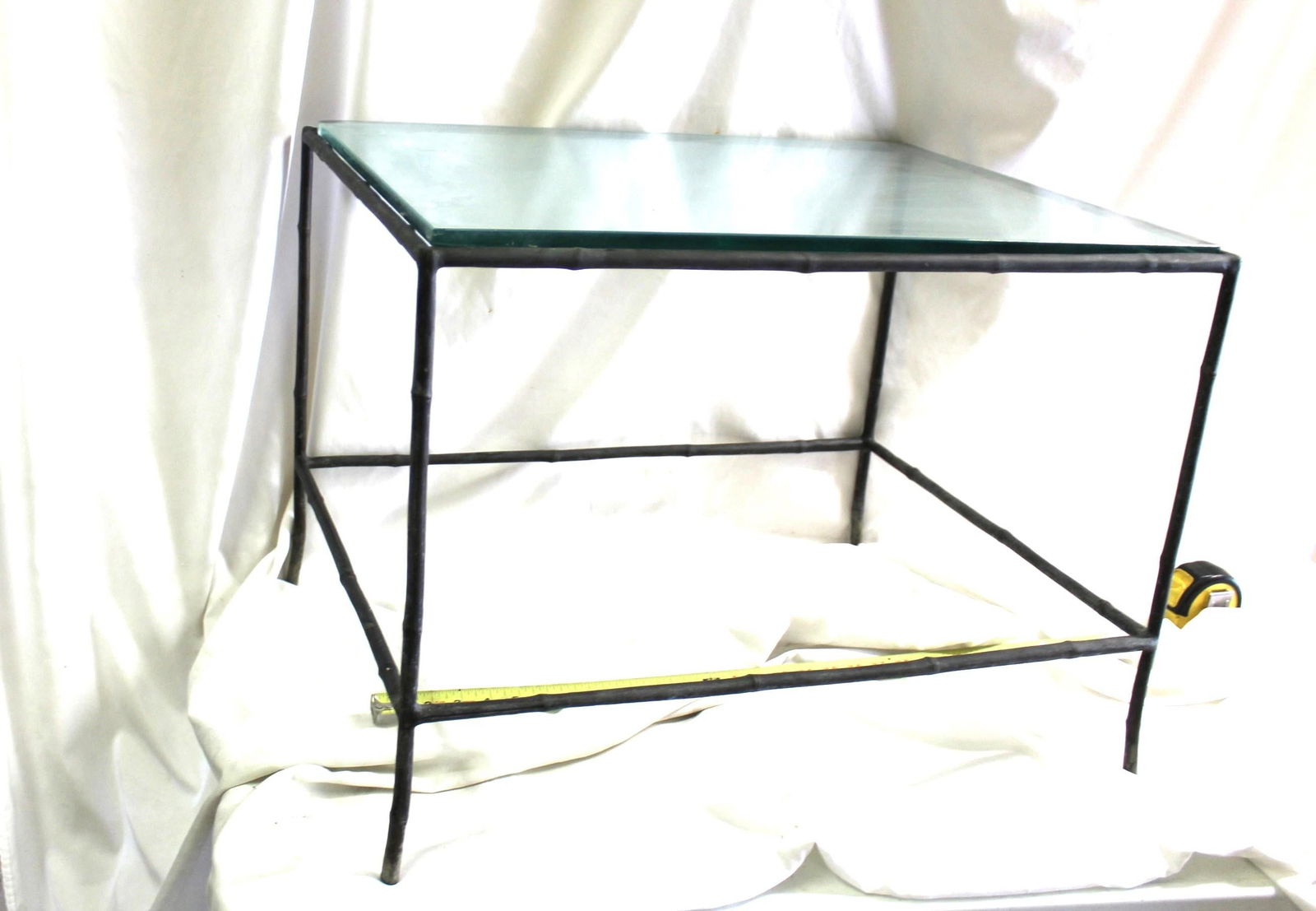 Mid Century Bronze Cast Bamboo Side table . - 18