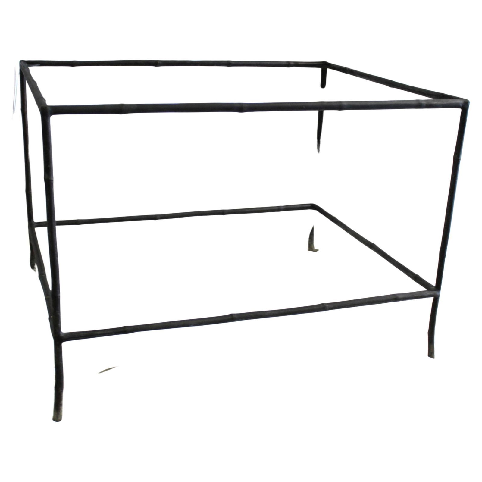 Mid Century Bronze Cast Bamboo Side table .: A Custom designed side table in the style of (Bamboo ) . And custom made for his showroom . Cast in lost wax bronze and all welded together and finished in a dark Bronze patina finish . Good size at