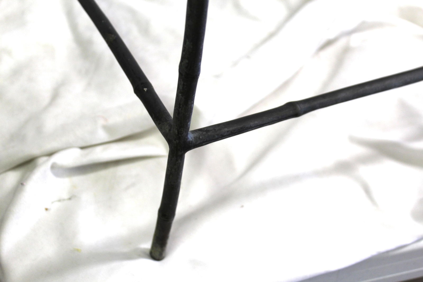 Mid Century Bronze Cast Bamboo Side table . - 2