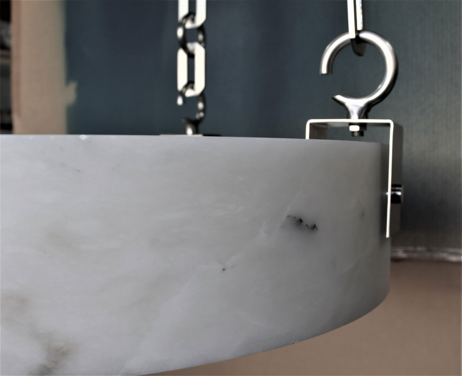 Mid Century Modern Alabaster Chandelier Custom - 10