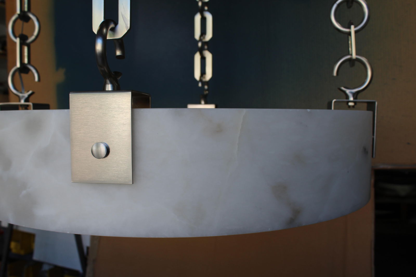 Mid Century Modern Alabaster Chandelier Custom - 2